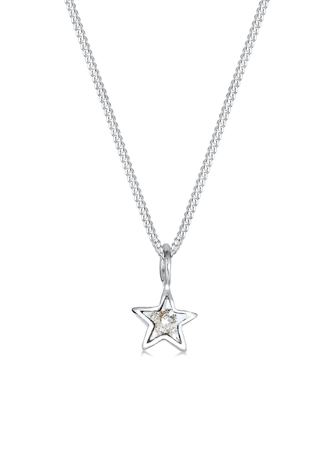 Elli Kette Stern Kristalle mit 925 Sterling Silber, Anhänger Sterne