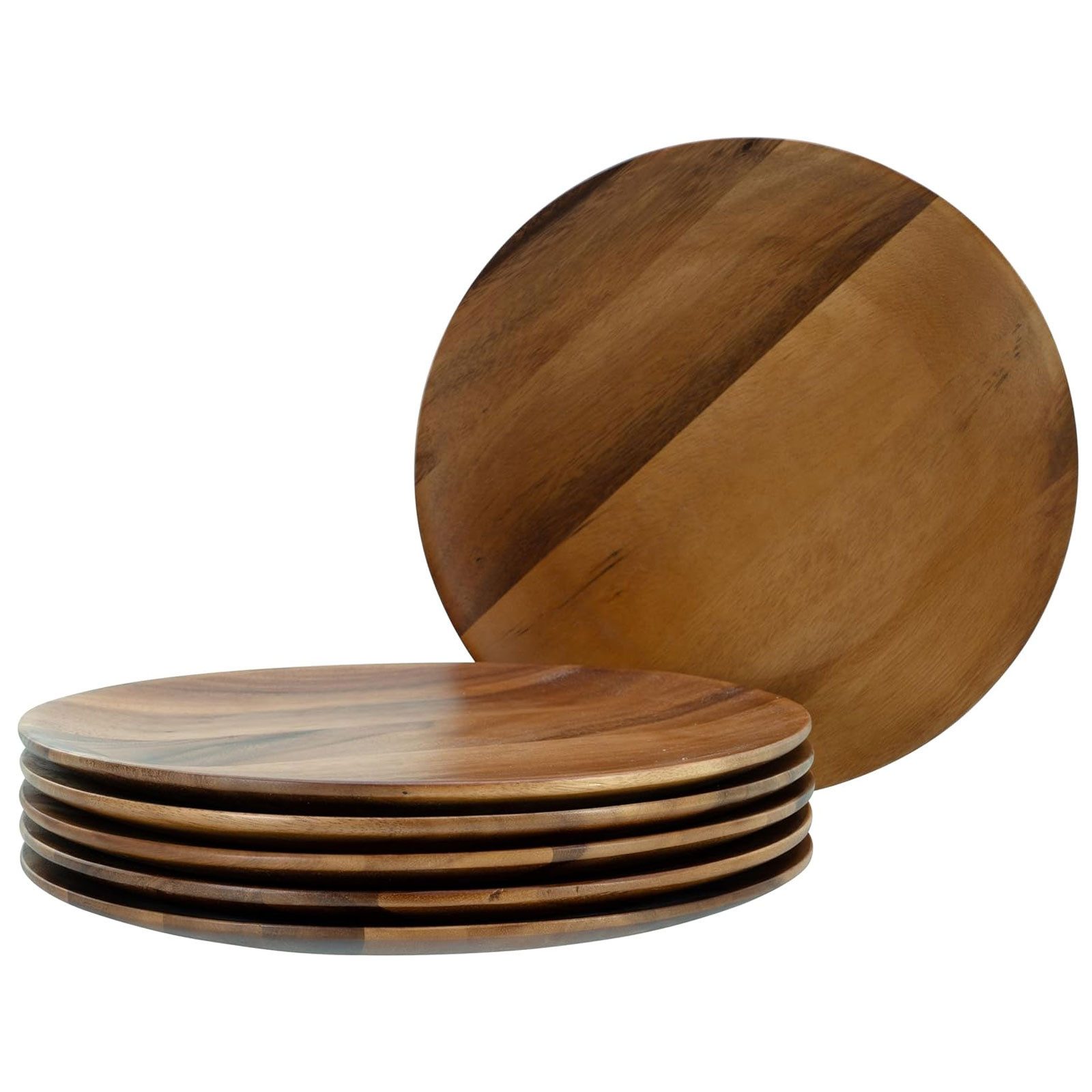 CreaTable Geschirr-Set Nature Collection - Serie Akazienholz, 6- teiliges Teller Set aus Holz, Qualitätsproduktion aus Akazienholz
