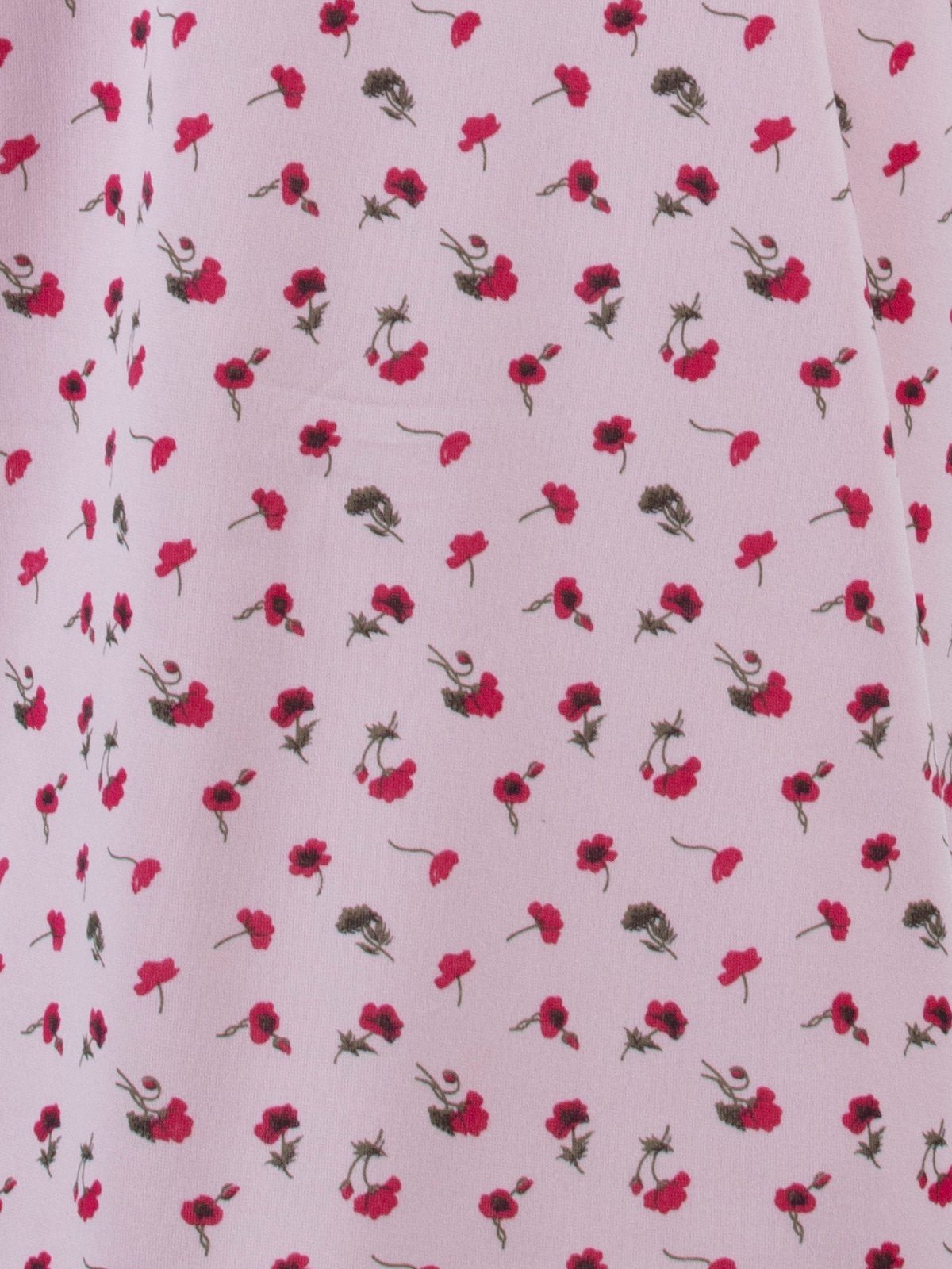Thermo Nachthemd zeitlos Stickblume rosa Mohnblumendruck - Nachthemd