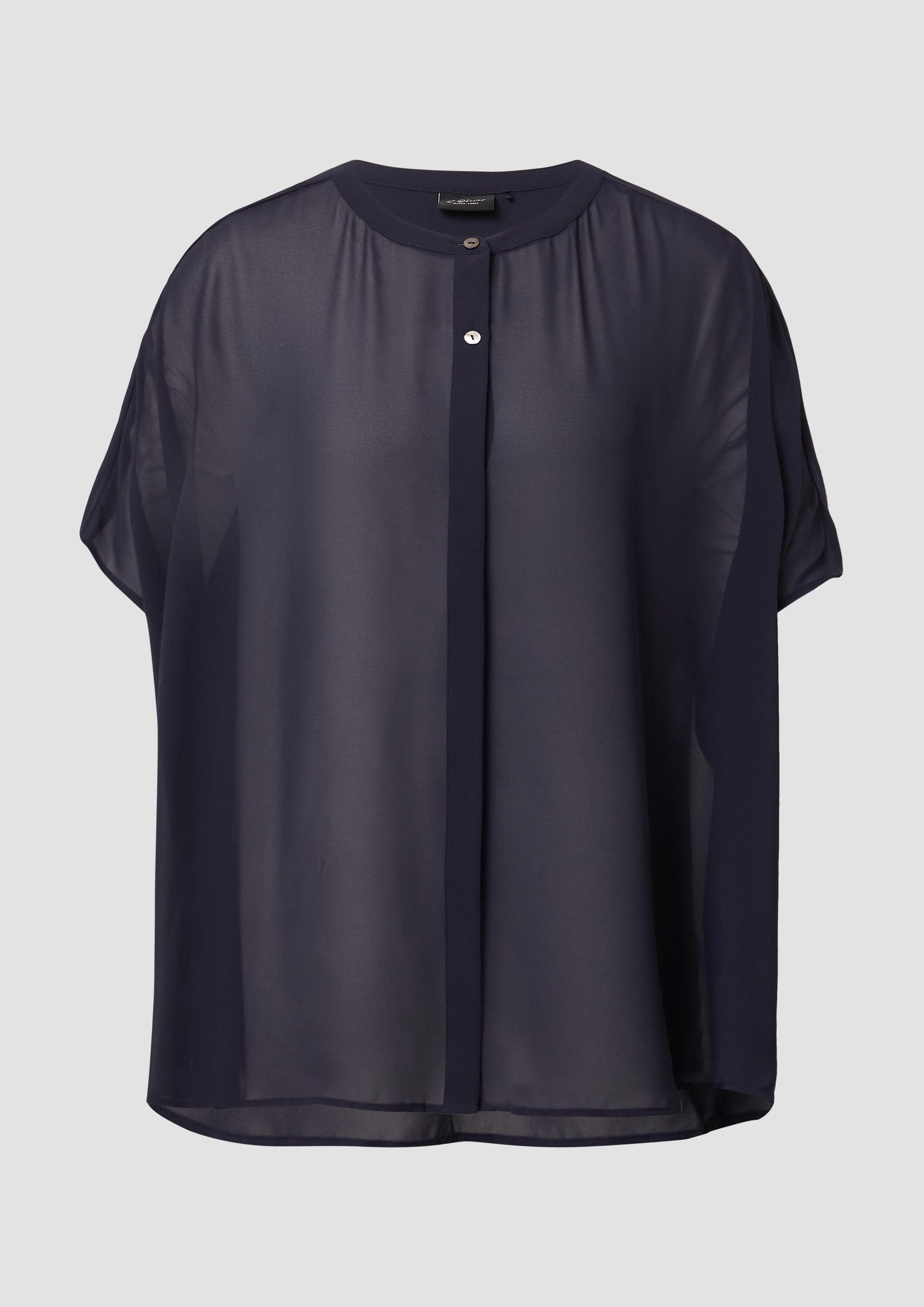 s.Oliver Kurzarmbluse Bluse Transparente Poncho-Bluse aus Chiffon