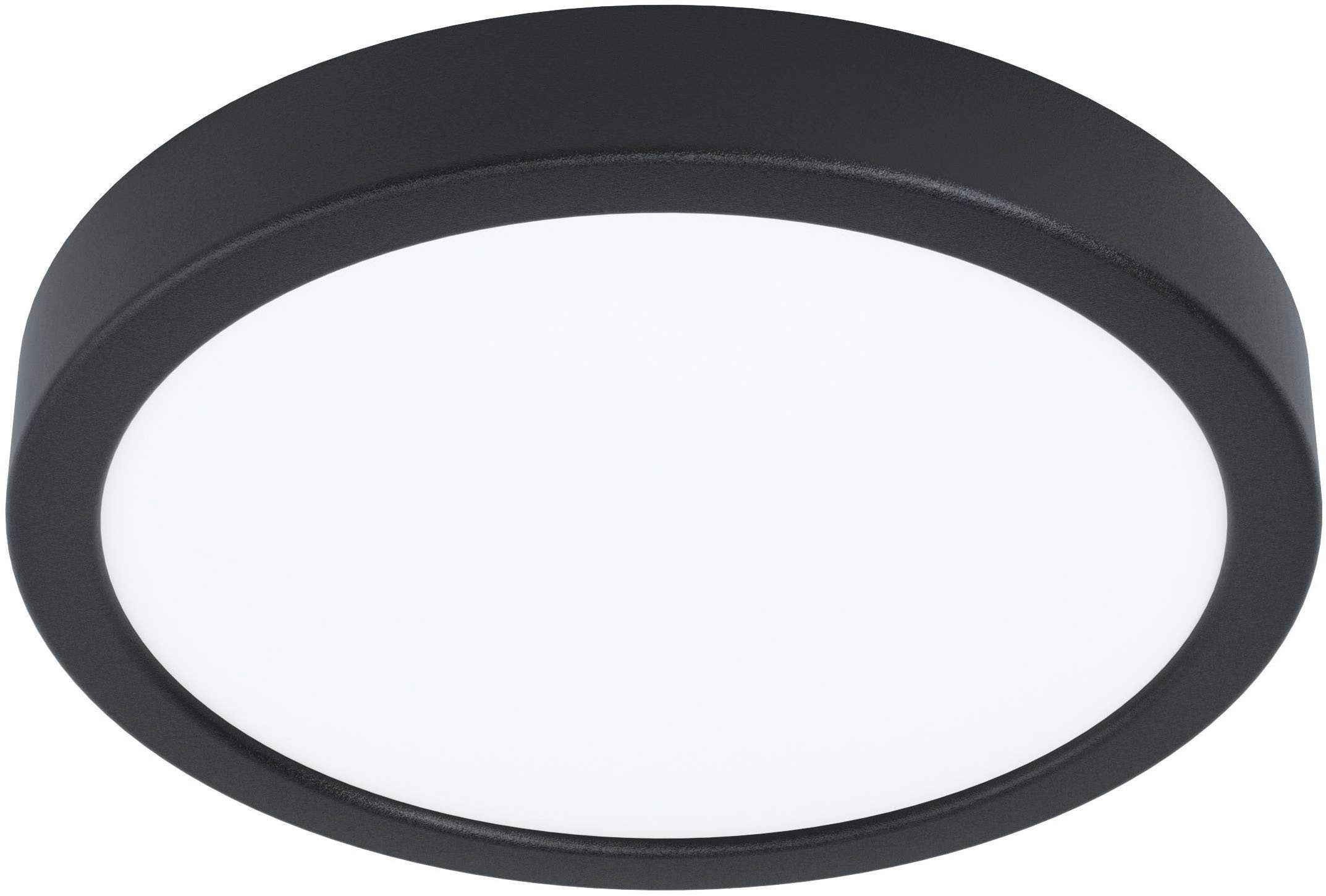 EGLO Aufbauleuchte Fueva 5 Aufbaulampe, Stahl und Kunststoff, schwarz, weiß, Flurlampe, Dimmfunktion, LED fest integriert, Warmweiß, Aufbauleuchte dimmbar, Deckenlampe, Deckenleuchte, LED Aufbaulampe