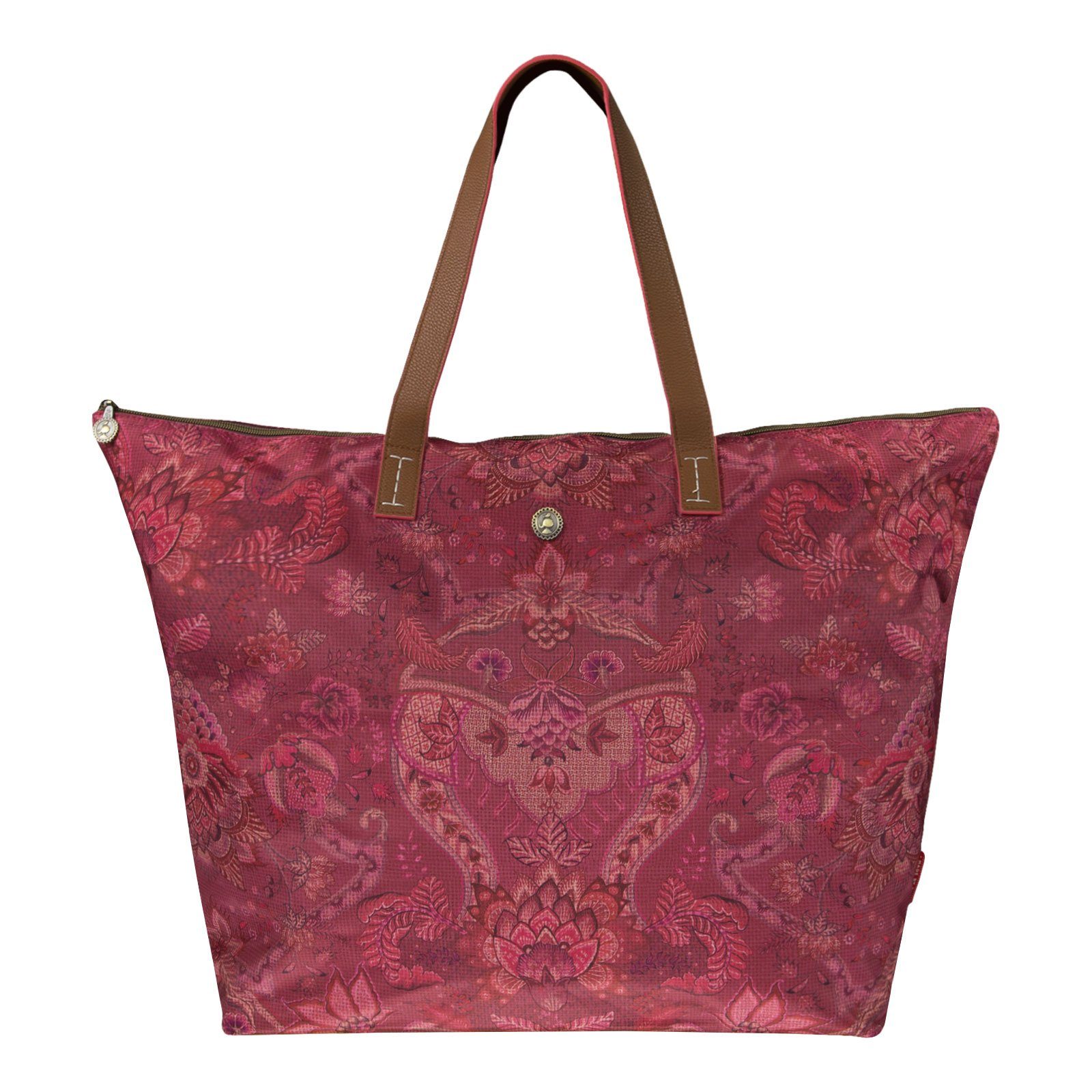 edlem Beautycase mit Studio Tote Bag pink Kyoto PiP Festival, Ton-in-Ton dark Blumenprint