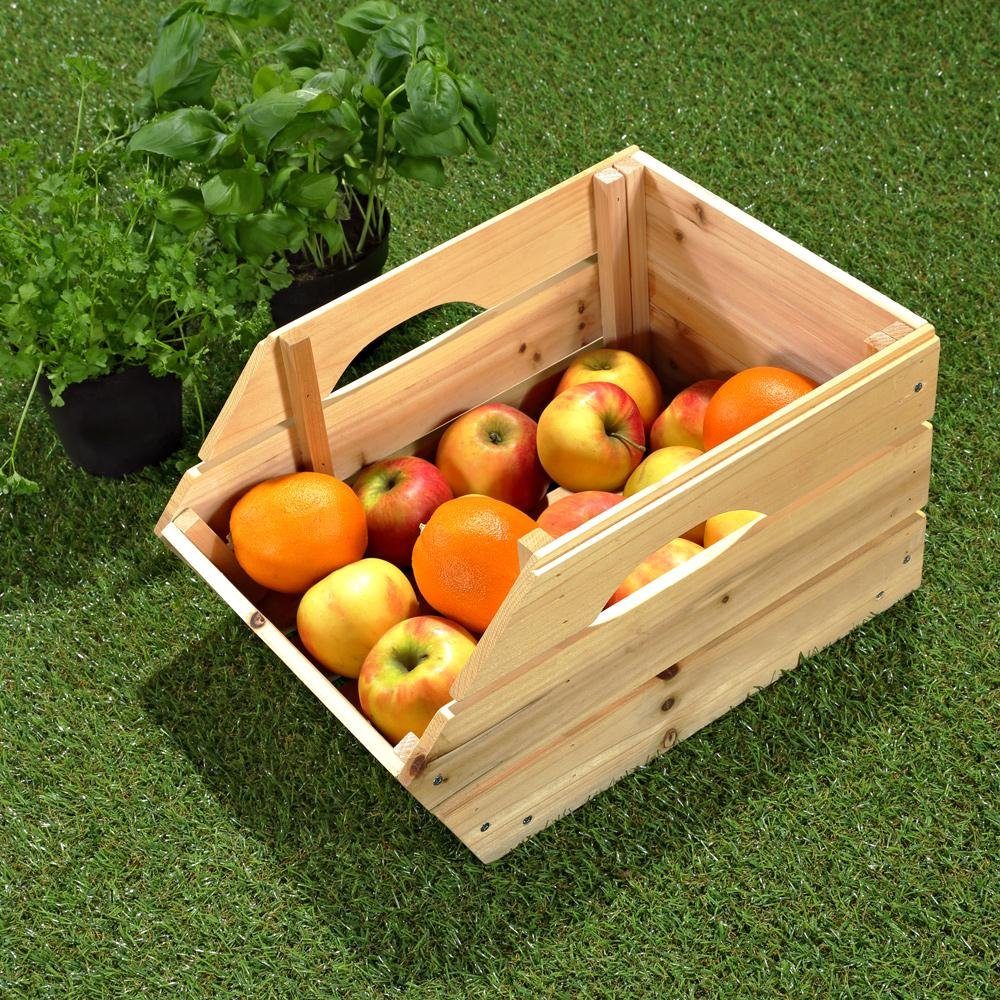 Mucola Holzkiste Obstkiste mit Griffen Apfelkisten Holzkisten Weinkisten Kartoffelkiste (Stück, 1 St)