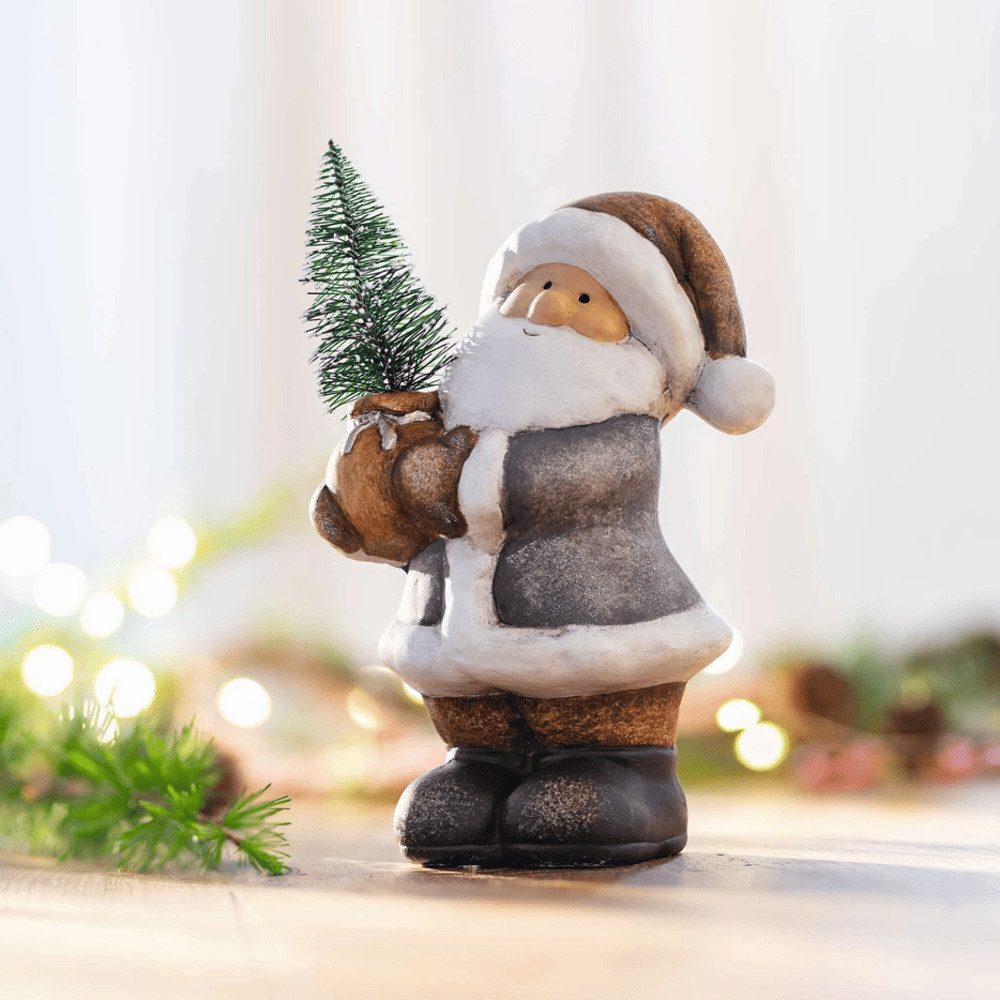 Home-trends24.de Weihnachtsfigur Weihnachtsmann Santa Tanne Figur Skulptur günstig online kaufen