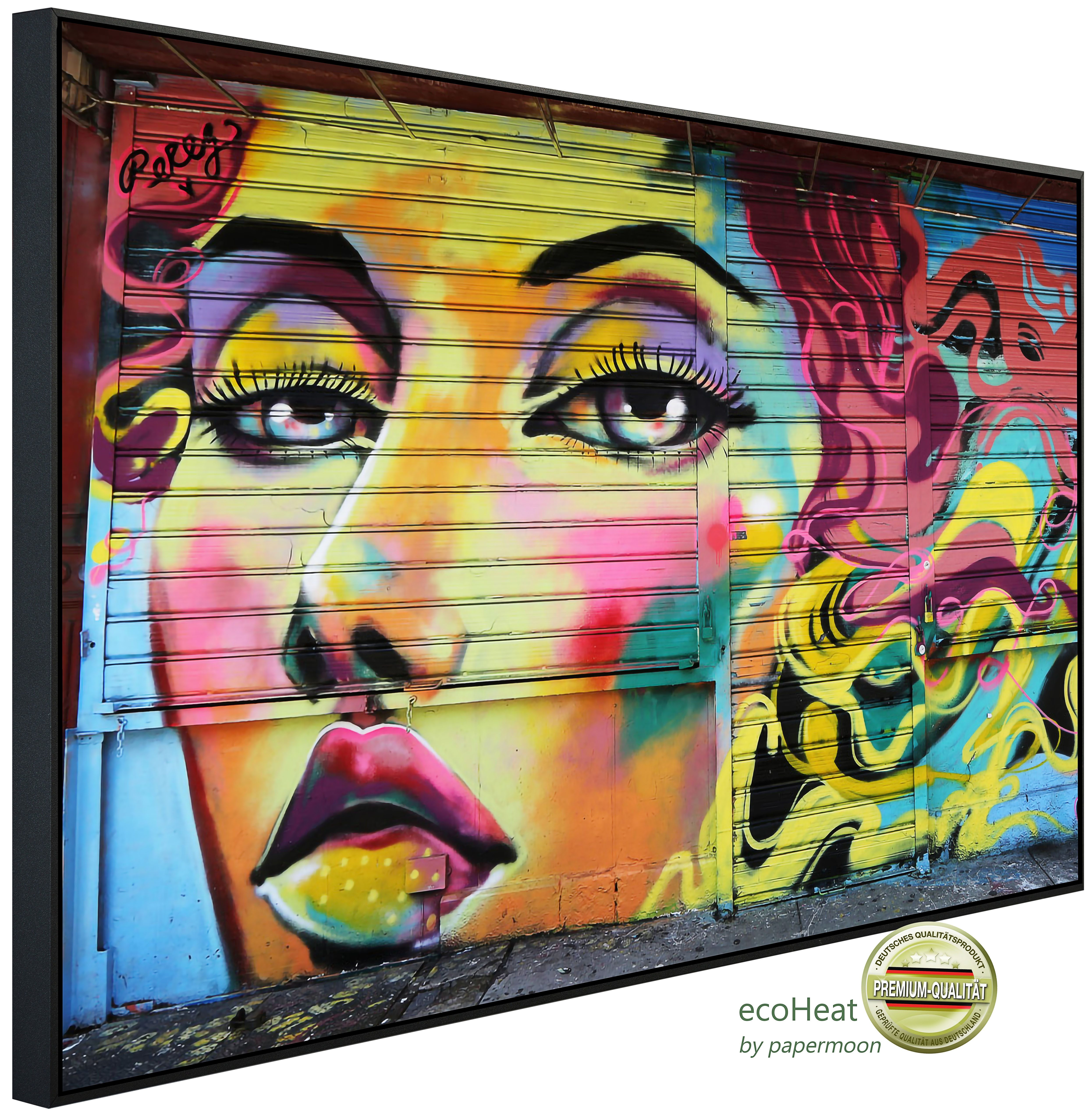 Papermoon Infrarotheizung INFRAROT-BILD-HEIZUNG, Graffiti, TÜV-Rheinland/GS zertifiziert, angenehme Strahlungswärme