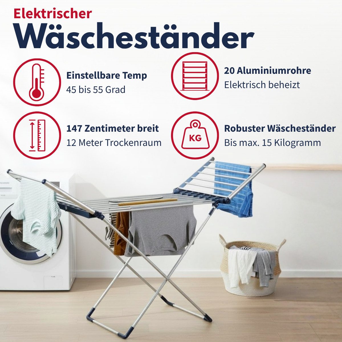 DIRT DEVIL Wäscheständer Dirt Devil Wäscheständer 230W IPX1