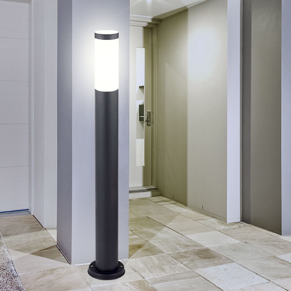 GLOBO LIGHTING LED Außen-Stehlampe, LED Außen Wand Strahler Edelstahl Sockel Lampen Garten Terrassen Wege