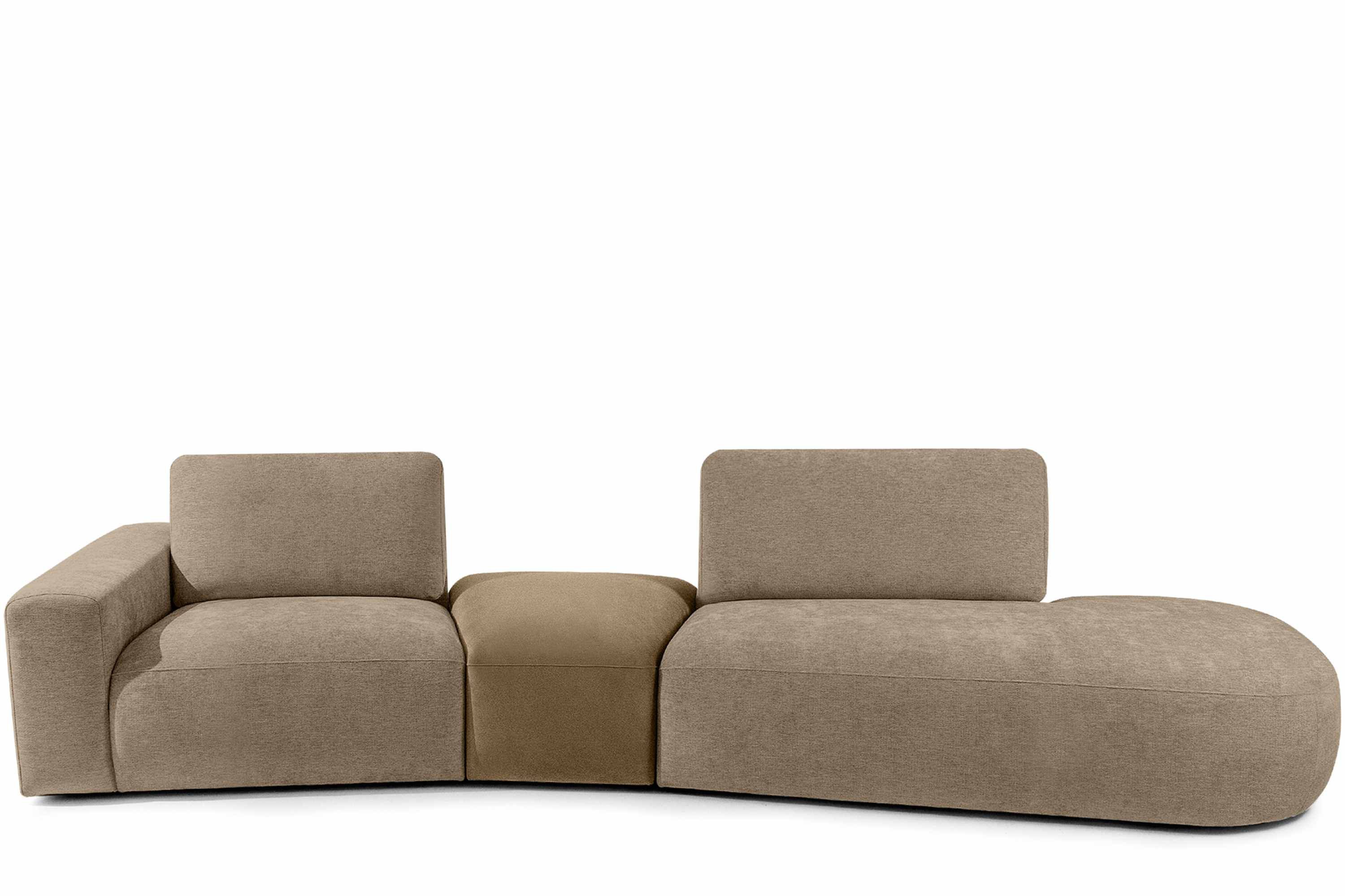 KONSIMO® 4-Sitzer ZUCCO Big-Sofa, Modern, organische Form, handgefertigt, 3 Teile, hergestellt in der EU