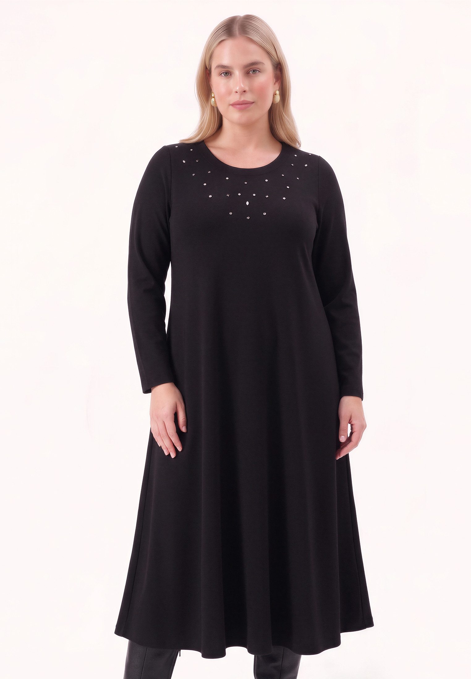 YOEK A-Linien-Kleid Damen Kleid mit Langarm mit langen Ärmeln