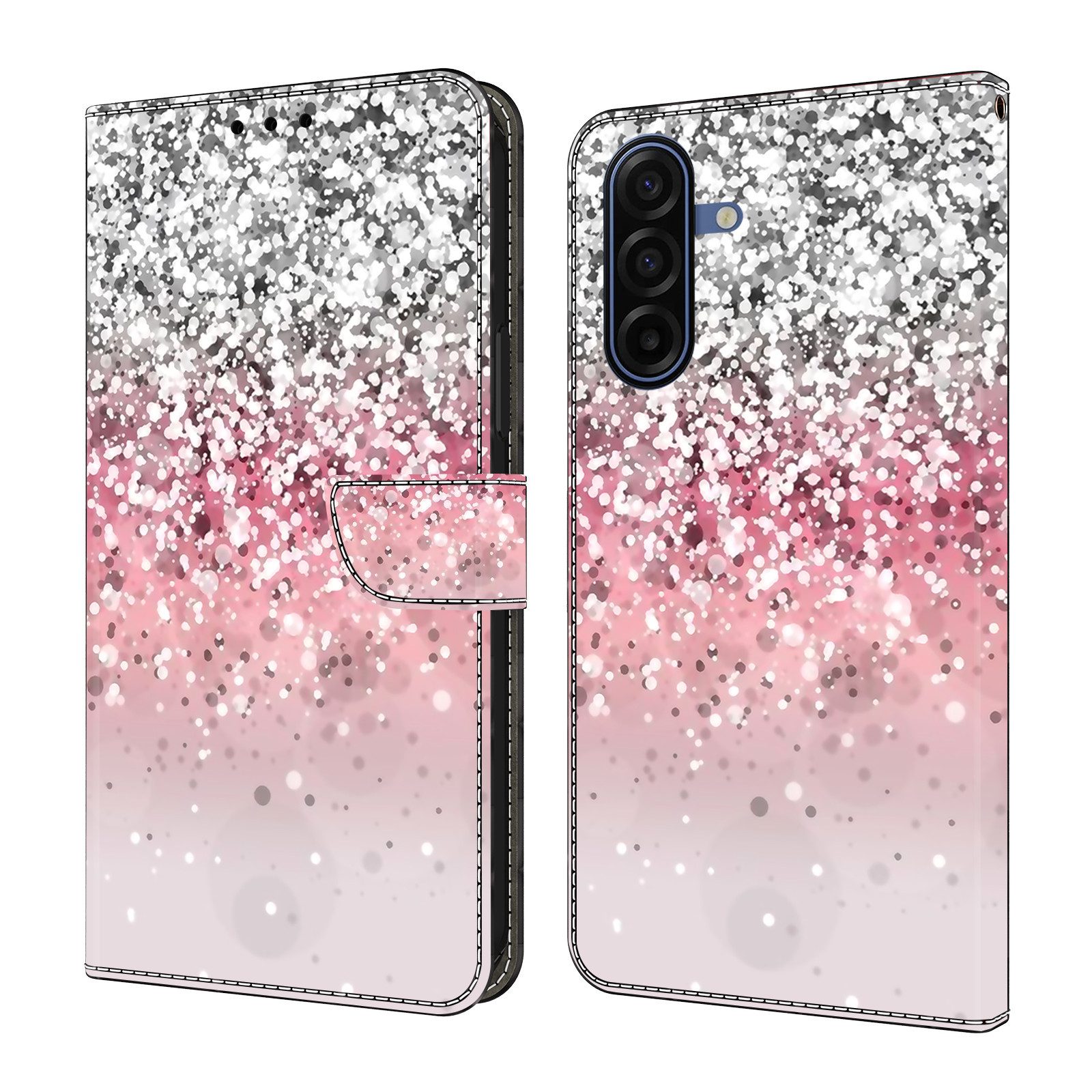 CLM-Tech Handytasche für Samsung Galaxy A27 5G Klapphülle aus PU-Leder (1-tlg., Flip Case), Magnetverschluss, Standfunktion und Kartenfächer