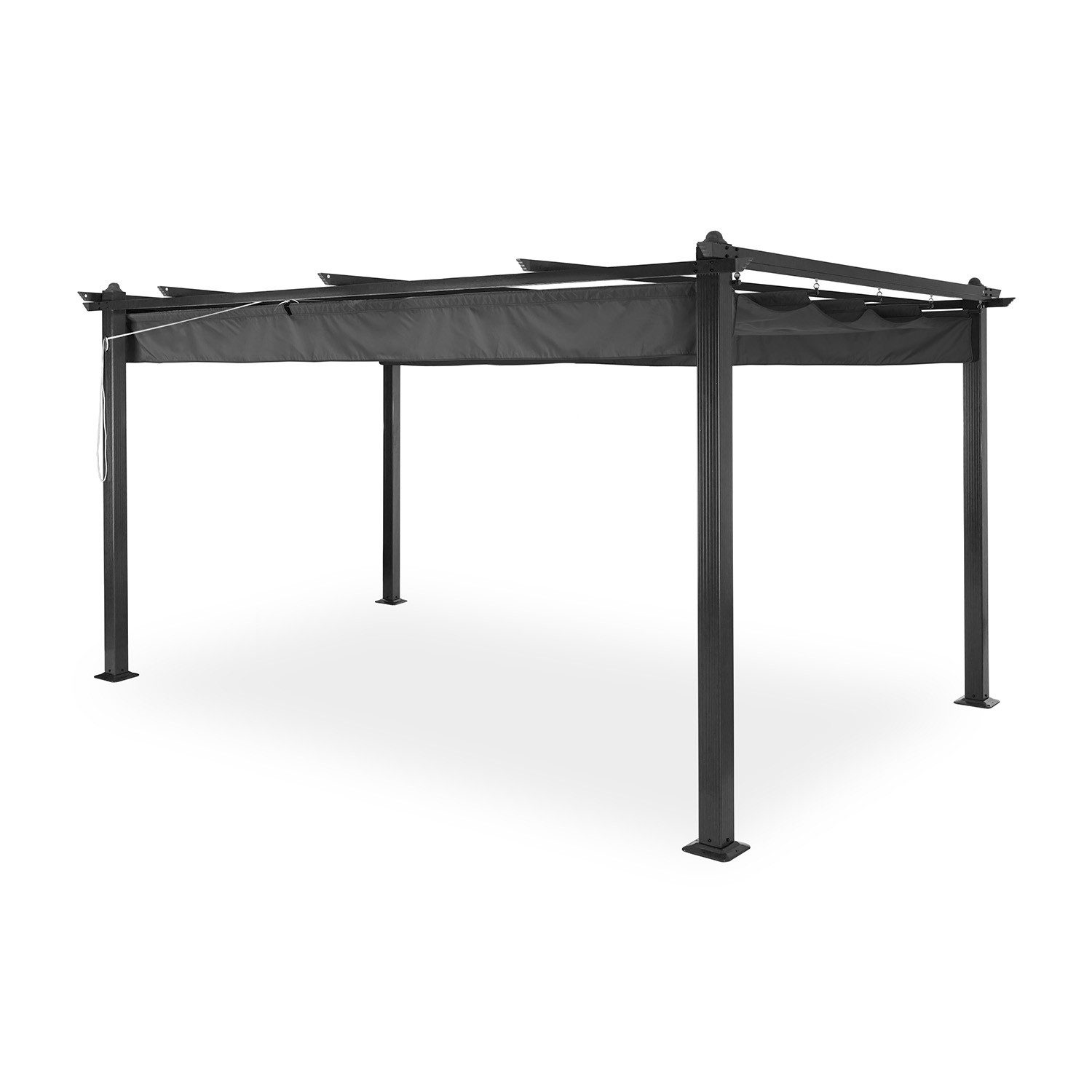 blumfeldt Pavillon Pantheon 3x4 Pergola 3x4 m Aluminium Polyester PU UV 200g/m² grau, (Set), Terrassenüberdachung Grillpavillon Gartenpavillon Sonnenschutz – Bild 2 von 5