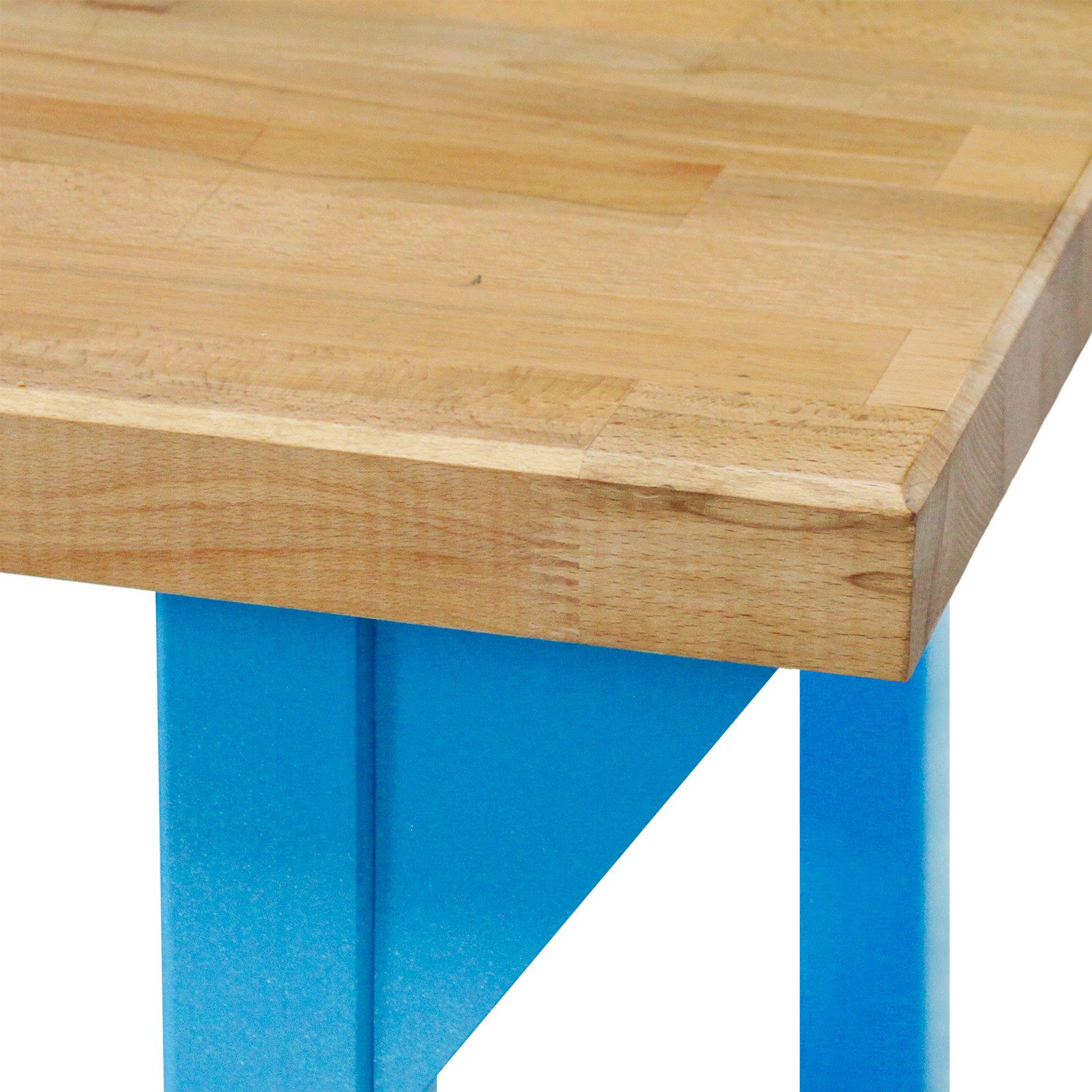 ADB Werkbank PROFI 2000 aus Buchenholz und Stahl Lichtblau (RAL 5012)