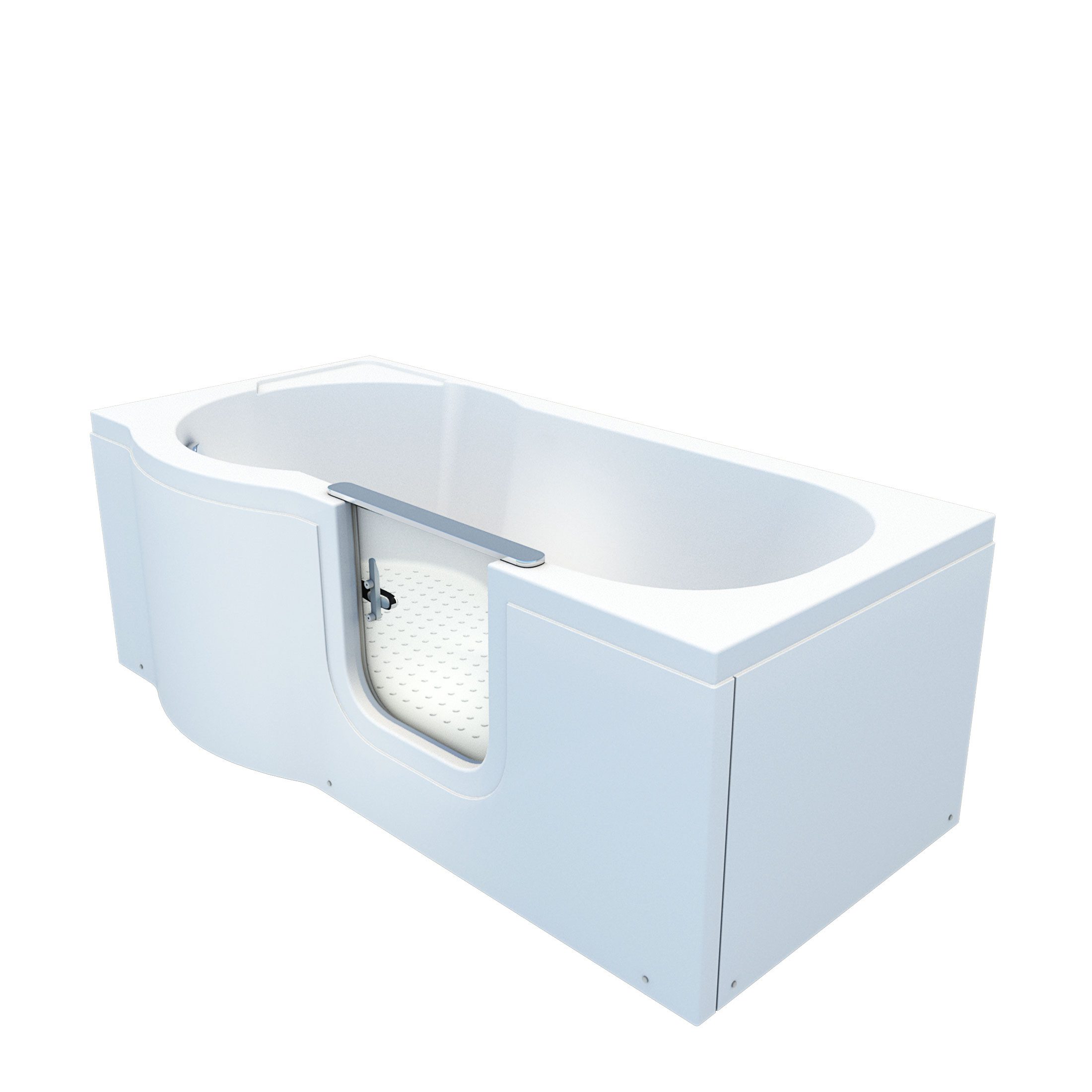 AcquaVapore Badewanne Seniorenwanne mit Tür S12-R-ALL Badewanne 85x170cm, (1-tlg), mit Ablaufgarnitur