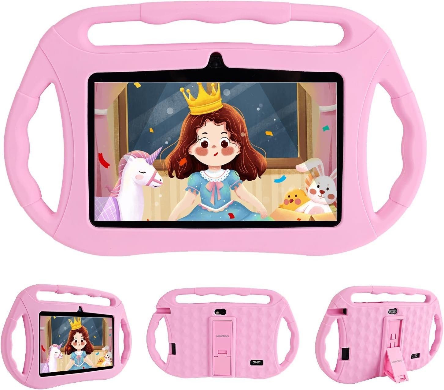 Veidoo für Kleinkinder mit Silikonhülle WiFi, GMS, Google Plays Tablet (7