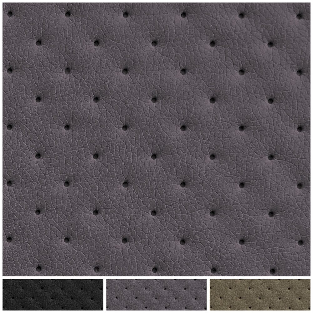 novely® Stoff SOLTAU Kunstleder - 3-lagig gesteppter Volumen-Polsterstoff mit Punkte, Robust, Voluminös, Pflegeleicht, Meterware, 1lfm