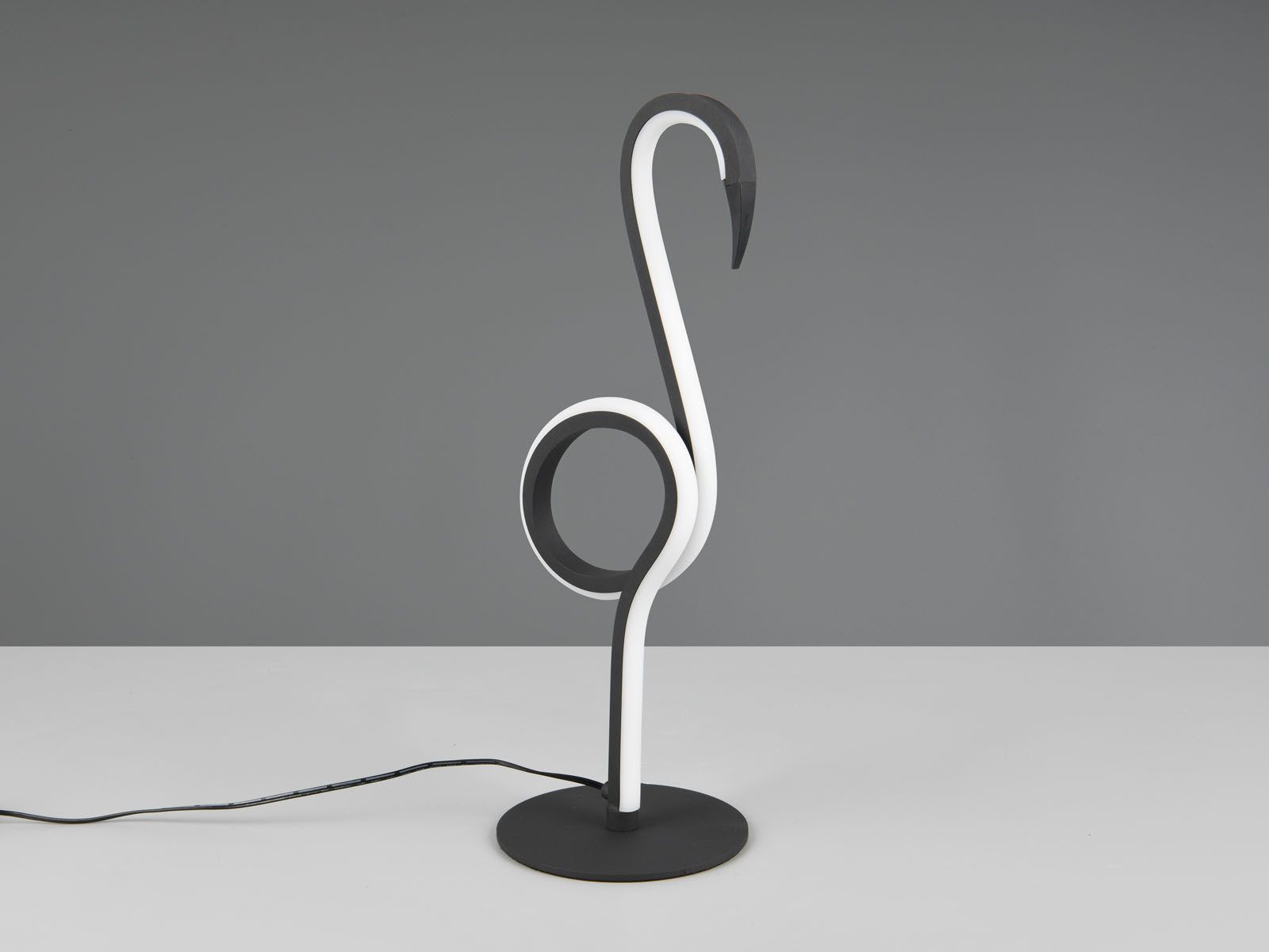 Reality Leuchten LED Nachttischlampe, LED fest integriert, Warmweiß, besondere Designer Tischbeleuchtung, Dekoleuchte Flamingo Schwarz 35cm