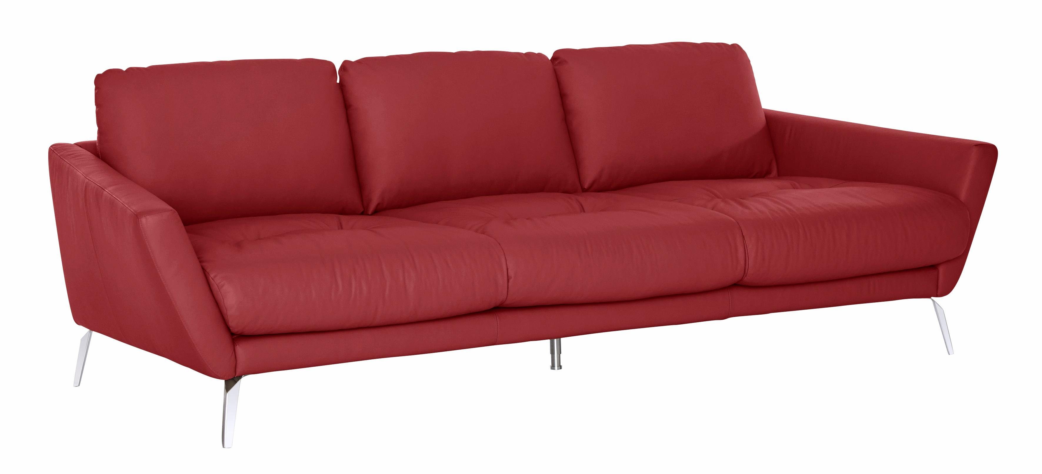 W.SCHILLIG Sitz, im Chrom mit Big-Sofa glänzend dekorativer Heftung Füße softy,
