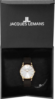 Jacques Lemans Quarzuhr London, 1-2123F, Armbanduhr, Damenuhr, gehärtetes Crystexglas