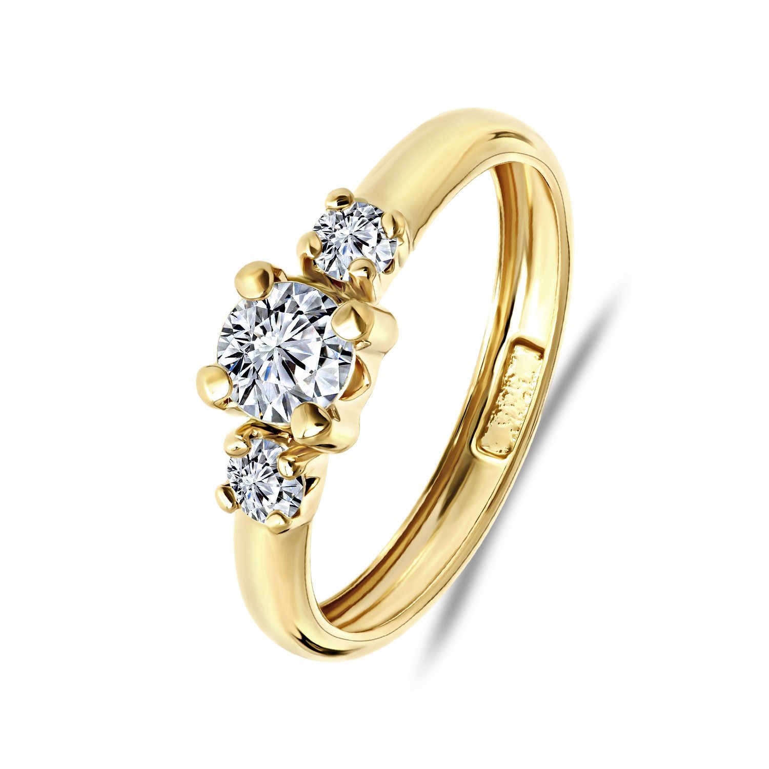 LUCARDI Fingerring Ring - 585 Gold - Gold - Zirkonia - Damen