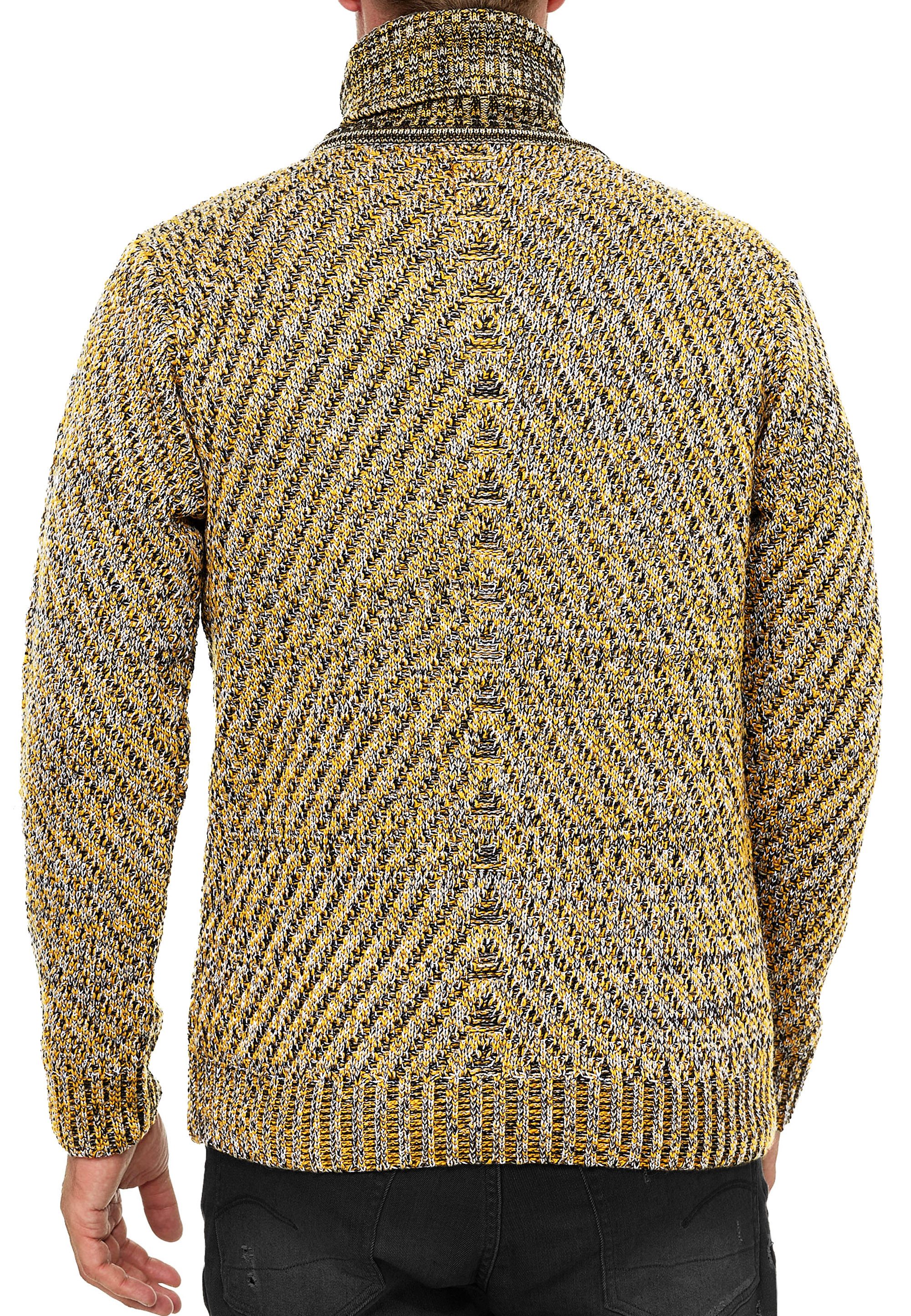 R-NEAL Rollkragenpullover Rollkragen Strick Pullover Casual Freizeit Grob-Strick Pulli