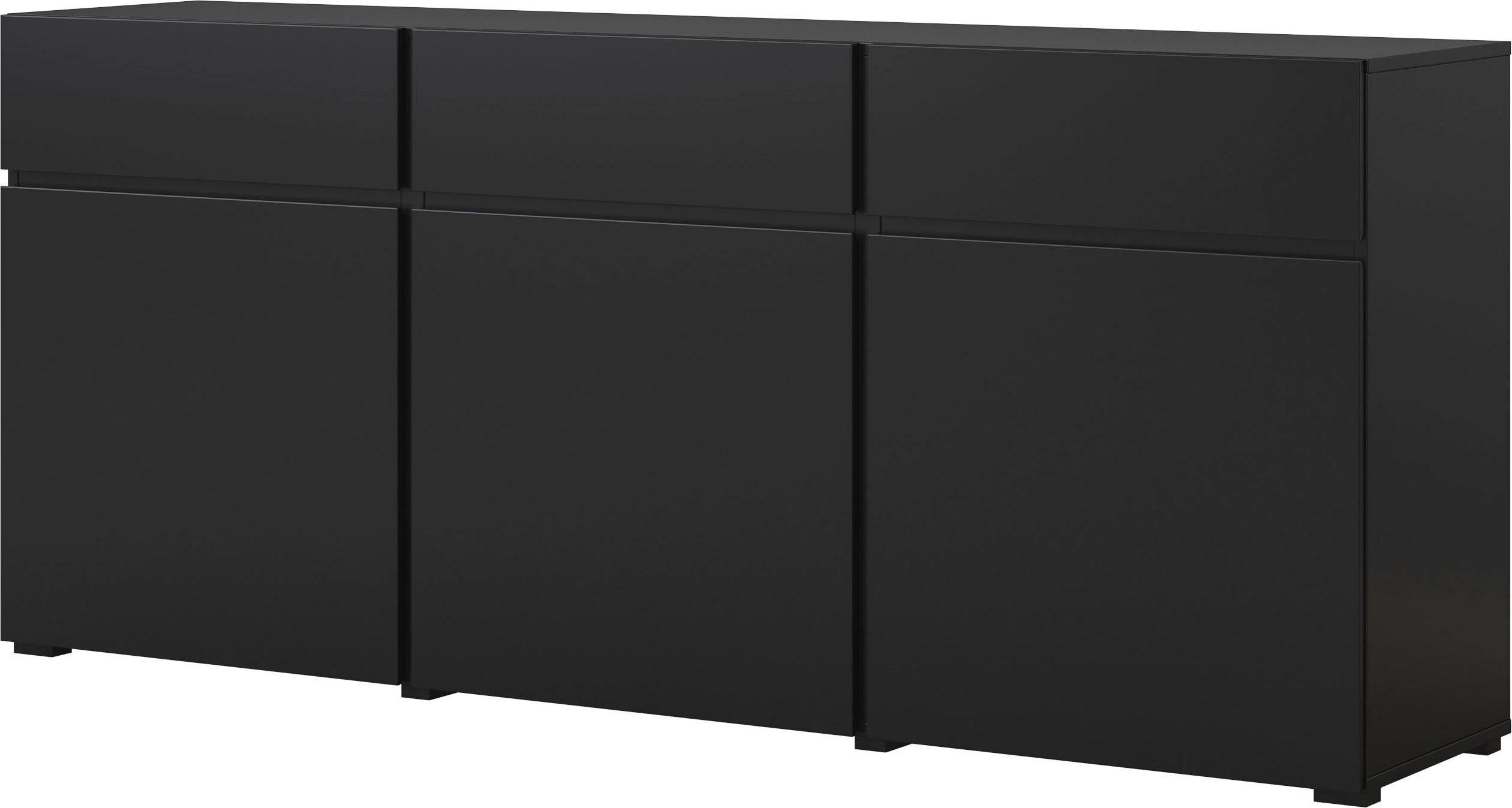 OTTO home Sideboard Cross,Breite 180 cm, moderne grifflose Kommode,3 Türen/3 Schubkästen, Schubladenschrank mit viel Stauraum, Einlegeböden verstellbar