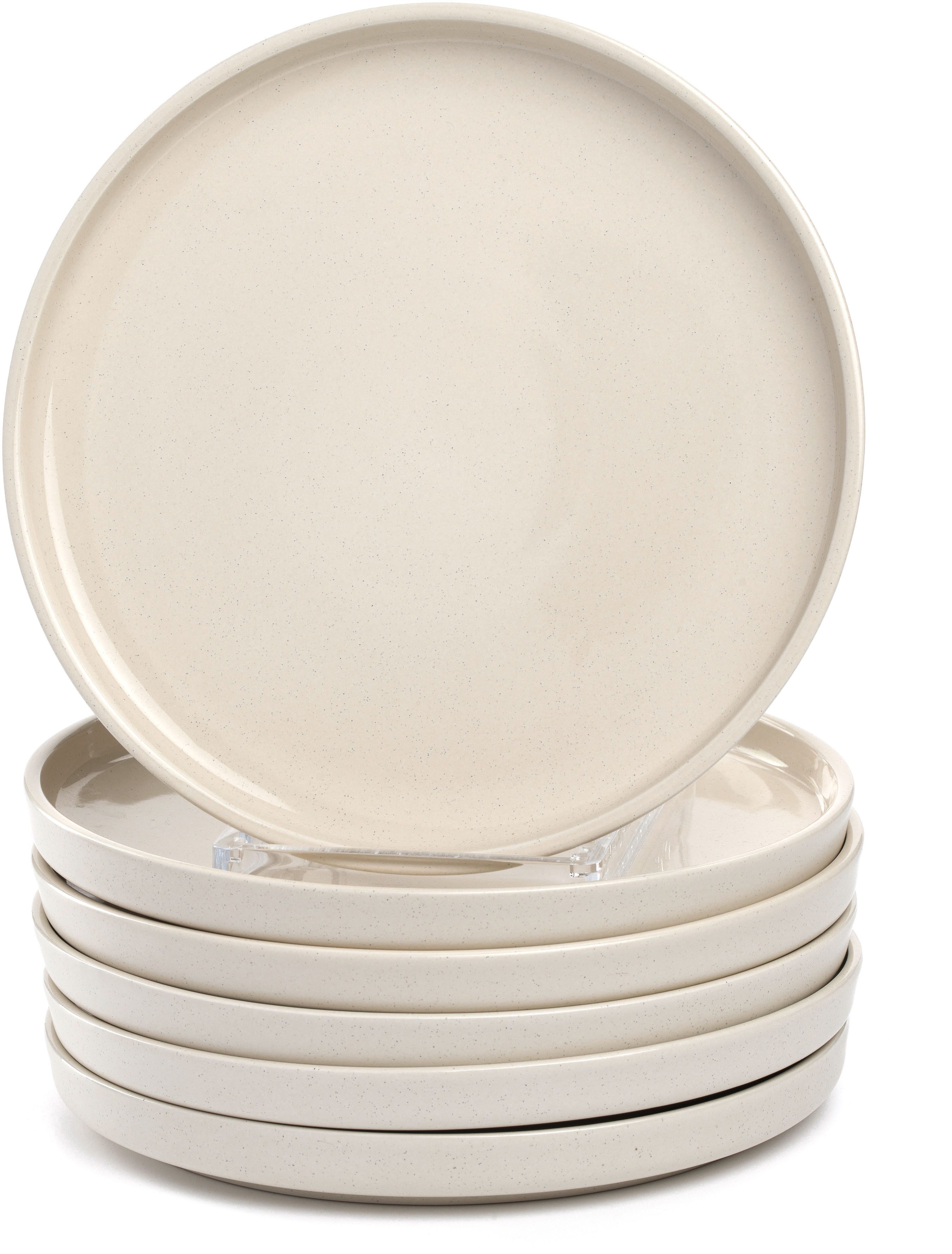 LEONARDO Teller-Set Speiseteller ROMA, Keramikteller, ca. 22 cm, 6-teilig (6-tlg), 6 Personen, Keramik, Teller Set, Geschirr-Set, Service, spülmaschinengeeignet