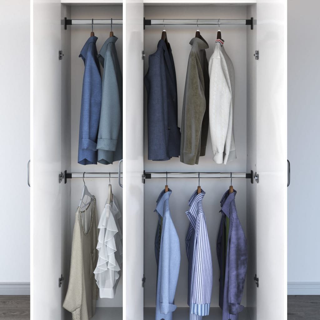 furnicato Hängeschrank Teleskop-Kleiderstange 58-100 cm Silber (1-St) Robuster Kleiderstangen-Satz aus Aluminium für das Badezimmer