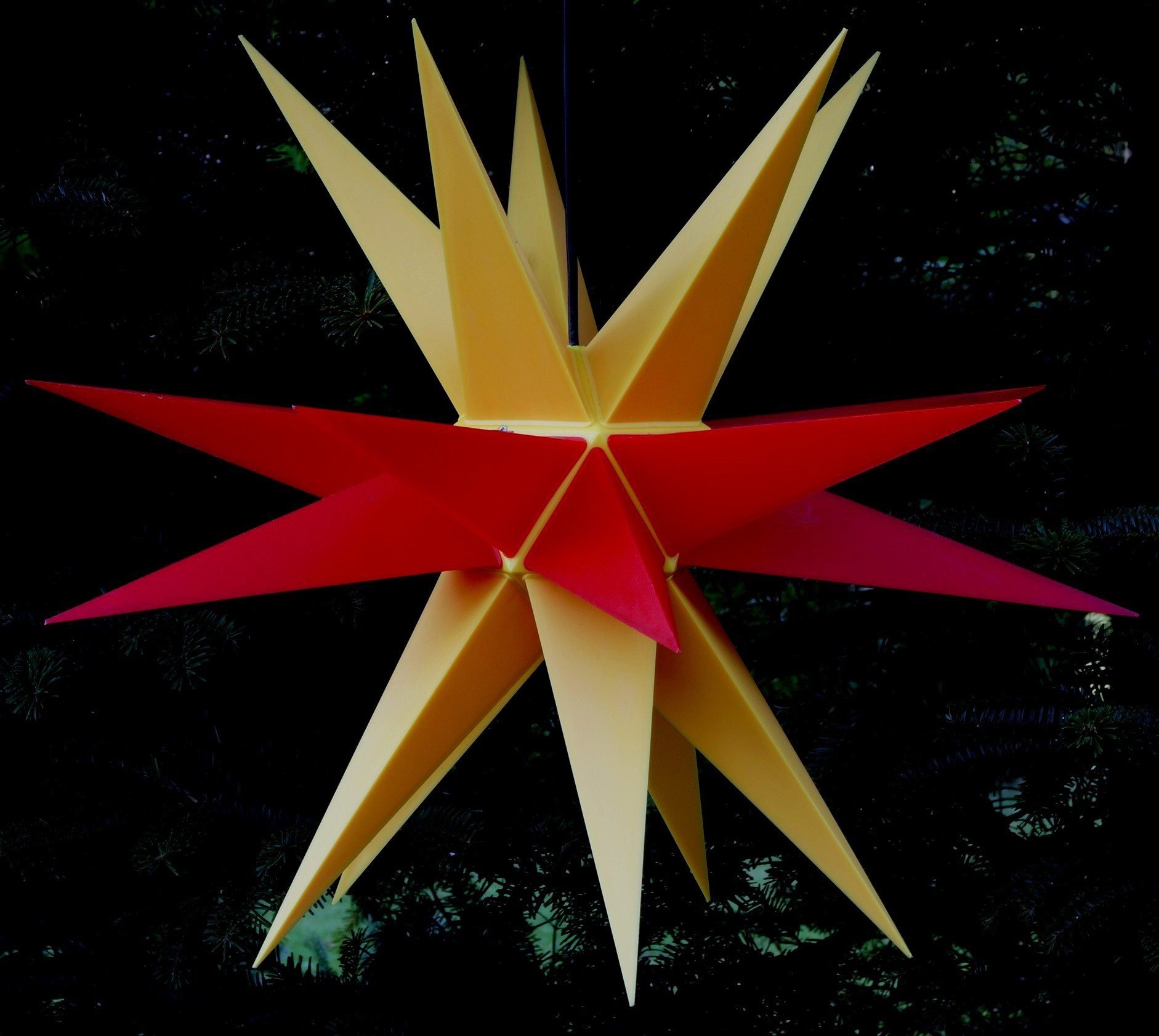 Guru-Shop LED-Stern für außen Melchior Outdoor II zweifarbig gelb/rot, sehr günstig online kaufen