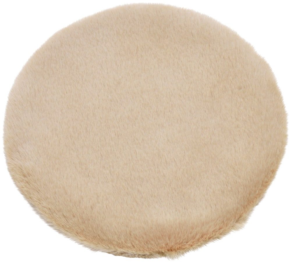 matches21 HOME & HOBBY Fellteppich Rundes kurzflor Deko-Fell Sitzkissen 34 cm in beige für Stühle, rund, Höhe: 20 mm, Flauschiges Kunstfell als Fell-Teppich Stuhl-Überwurf Sitzauflage