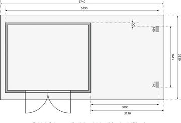 Karibu Gartenhaus Bastrup 7, BxT: 675x333 cm, (Set)