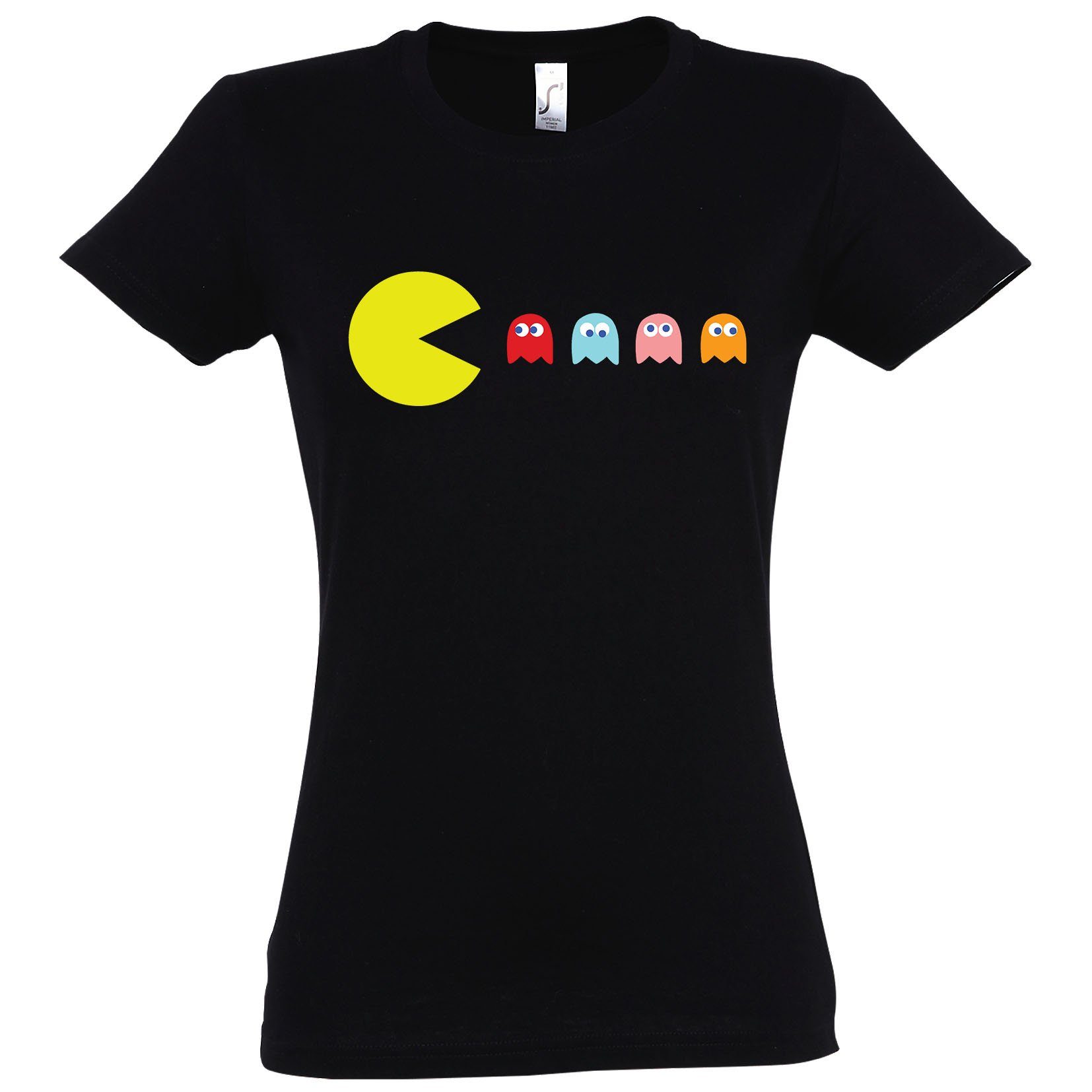 Youth Designz Shirt Frontprint trendigem Schwarz Vintage T-Shirt Damen mit Gaming