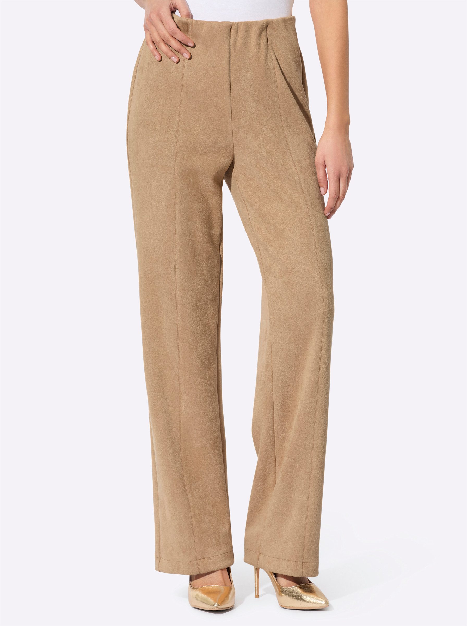 Jerseyhose Velourslederimitat-Hose komfortabel