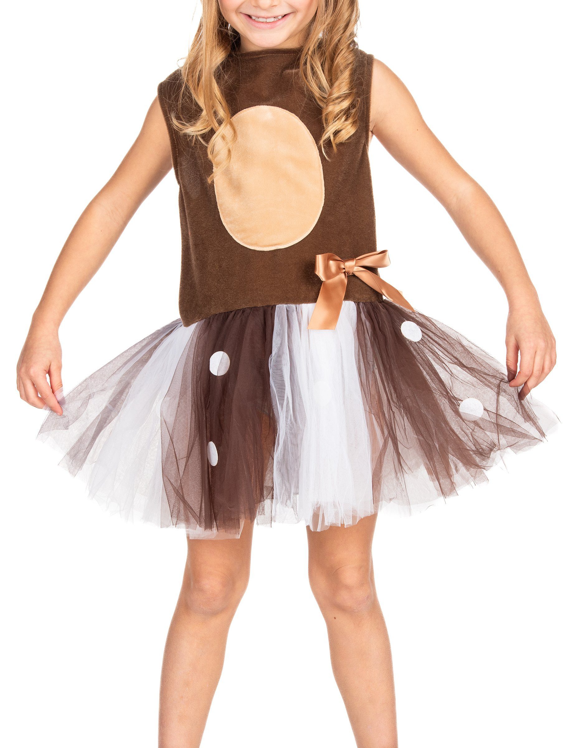 JADEO Kostüm Rentier-Kostüm für Mädchen Weihnachten braun