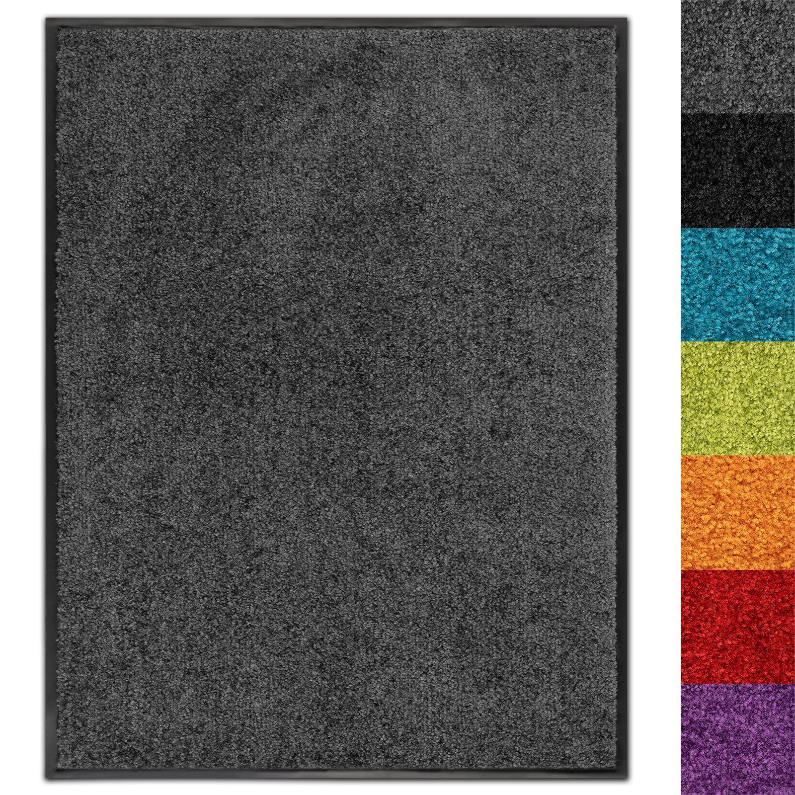 Fußmatte Use&Wash,verschiedene Farben & Größen, Sauberlaufmatte, Karat, Rechteckig, Höhe: 8 mm, Schmutzfangmatte Anthrazit