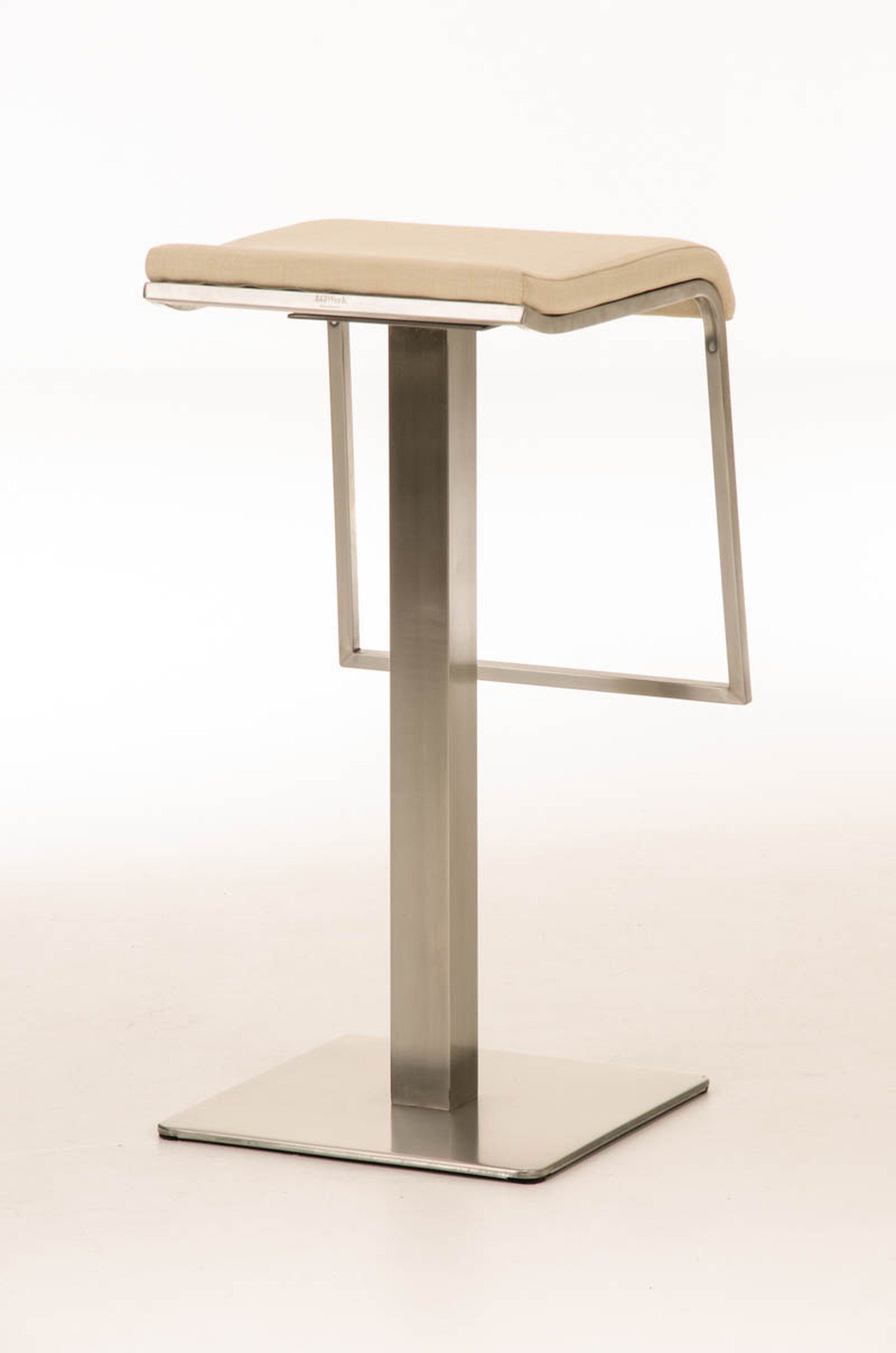 Gestell Edelstahl Lameng Creme (mit Fußstütze Hocker & für Theke TPFLiving - Stoff Küche), angenehmer Barhocker - E78 Sitzfläche: