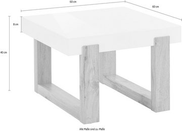 INOSIGN Couchtisch Solid, hochglanzfarbener weißer Tischplatte, in zwei unterschiedlichen Größen