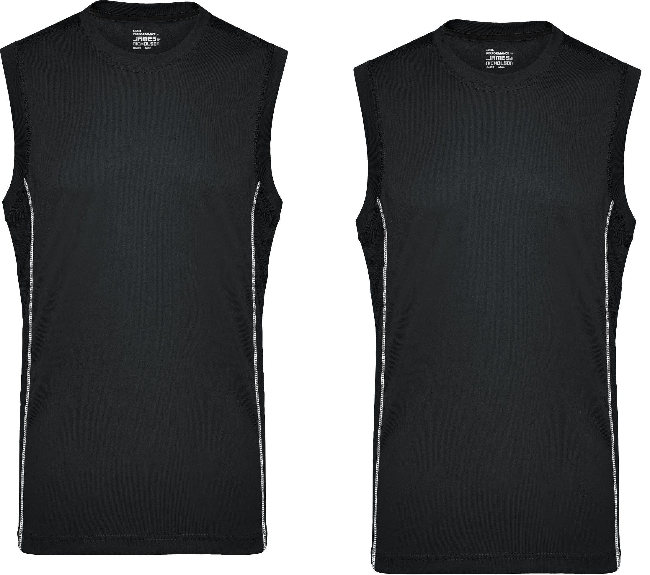 James & Nicholson Sporttop Doppelpack Herren Sporttop mit modischen reflektierenden Details JN423 (Spar-Set, 2er-Pack) Feuchtigkeitsregulierend, atmungsaktiv und schnell trocknend