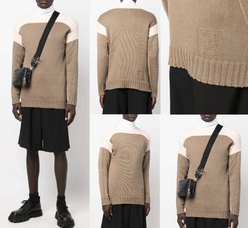 FENDI Strickpullover FENDI FF Inlay Pullover Cashmere Knitted Jumper Knit Sweater Sweatshir
