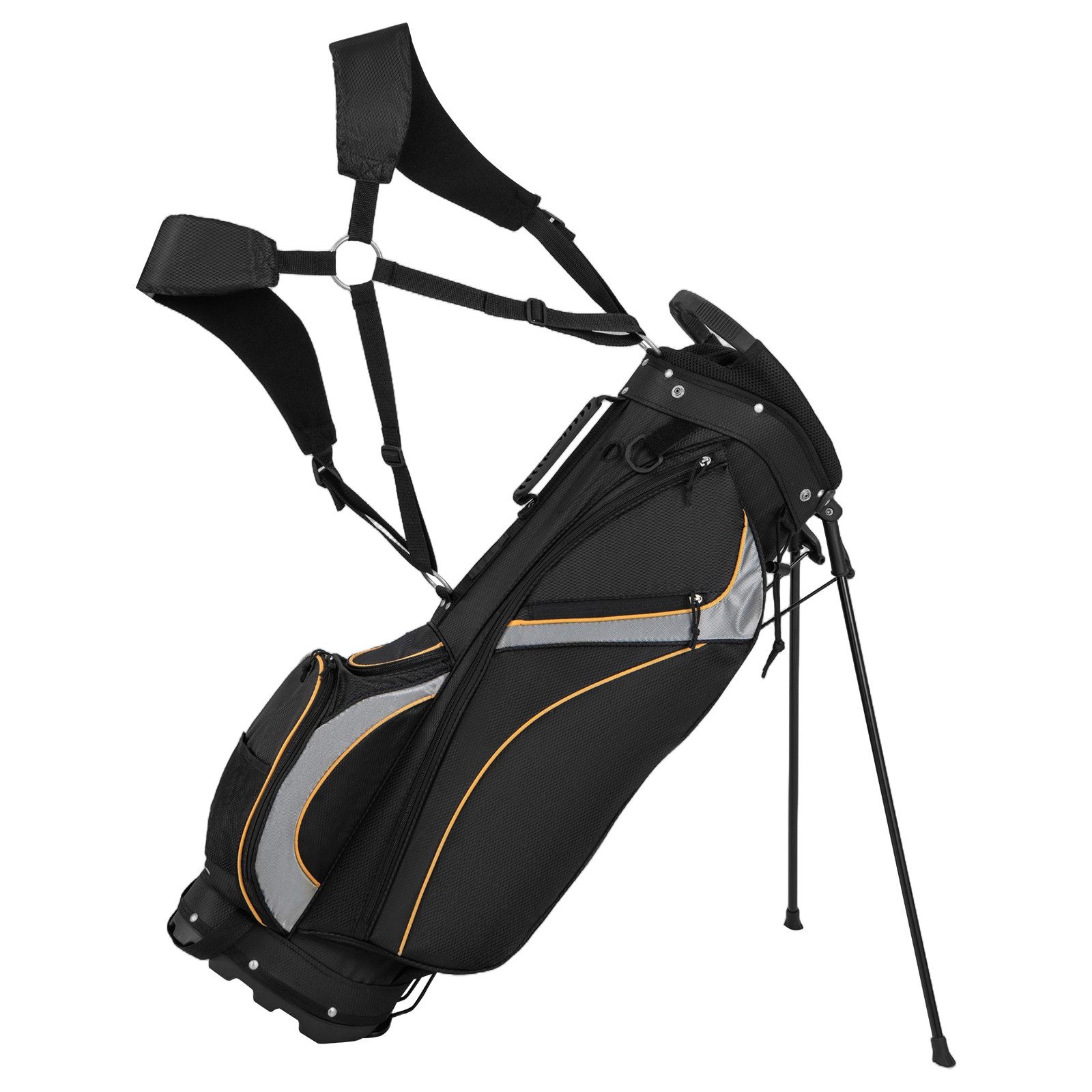 COSTWAY Golftrolley + Golfbag Golfbag, für Max. 7 Schläger, Nylon schwarz