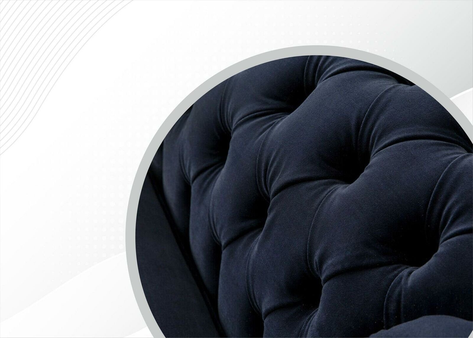 moderner Neu, Couch Design 3-er Blaue Europe in Chesterfield Luxus Made JVmoebel Chesterfield-Sofa
