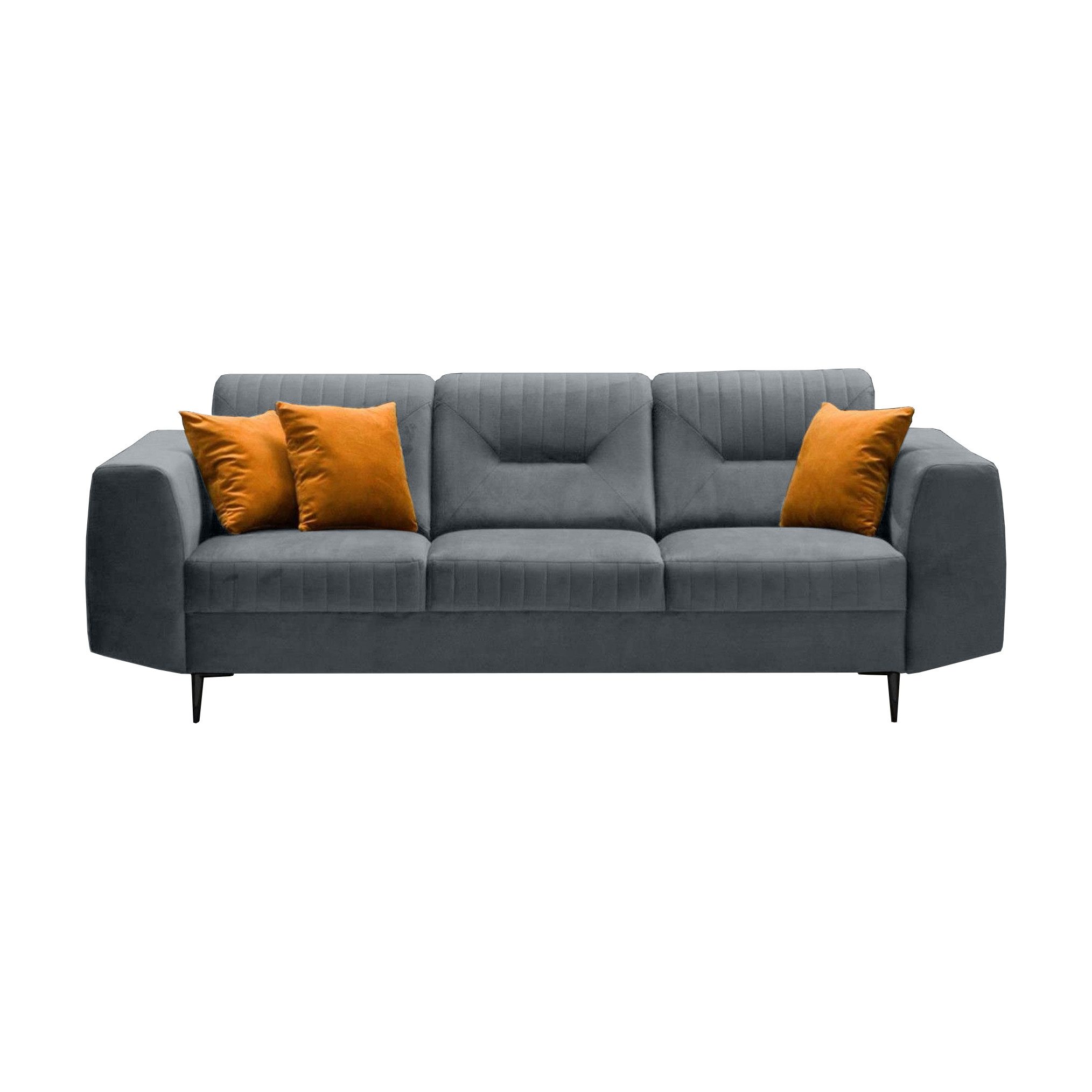 Beautysofa Polstergarnitur im modernen Stil auf hohen Metallbeinen VENEZIA, (Sessel + 2-Sitzer Sofa + 3-Sitzer Sofa im modernes Design), mit Metallbeine, Couchg – Bild 4 von 5