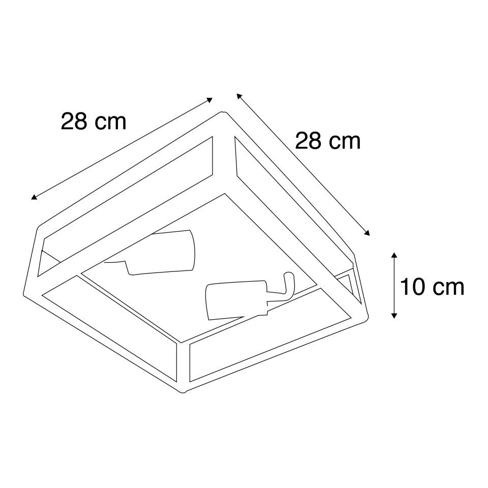Qazqa Außen-Deckenleuchte Rotterdam, ohne Leuchtmittel, Kaltweiß, QAZQA Außen Decken­leuchte, e27, Schwarz, Edelstahl, Modern