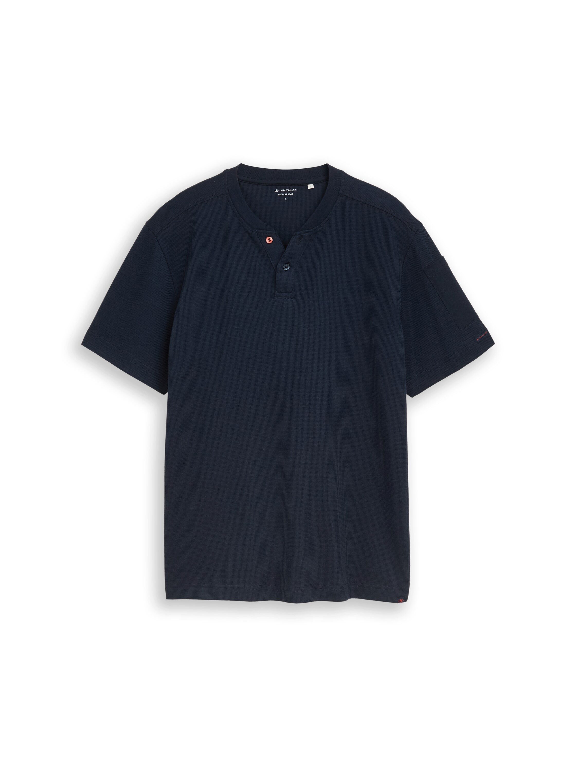 TOM TAILOR Kurzarmshirt Sommershirt mit kurzer Knopfleiste – Bild 5 von 5