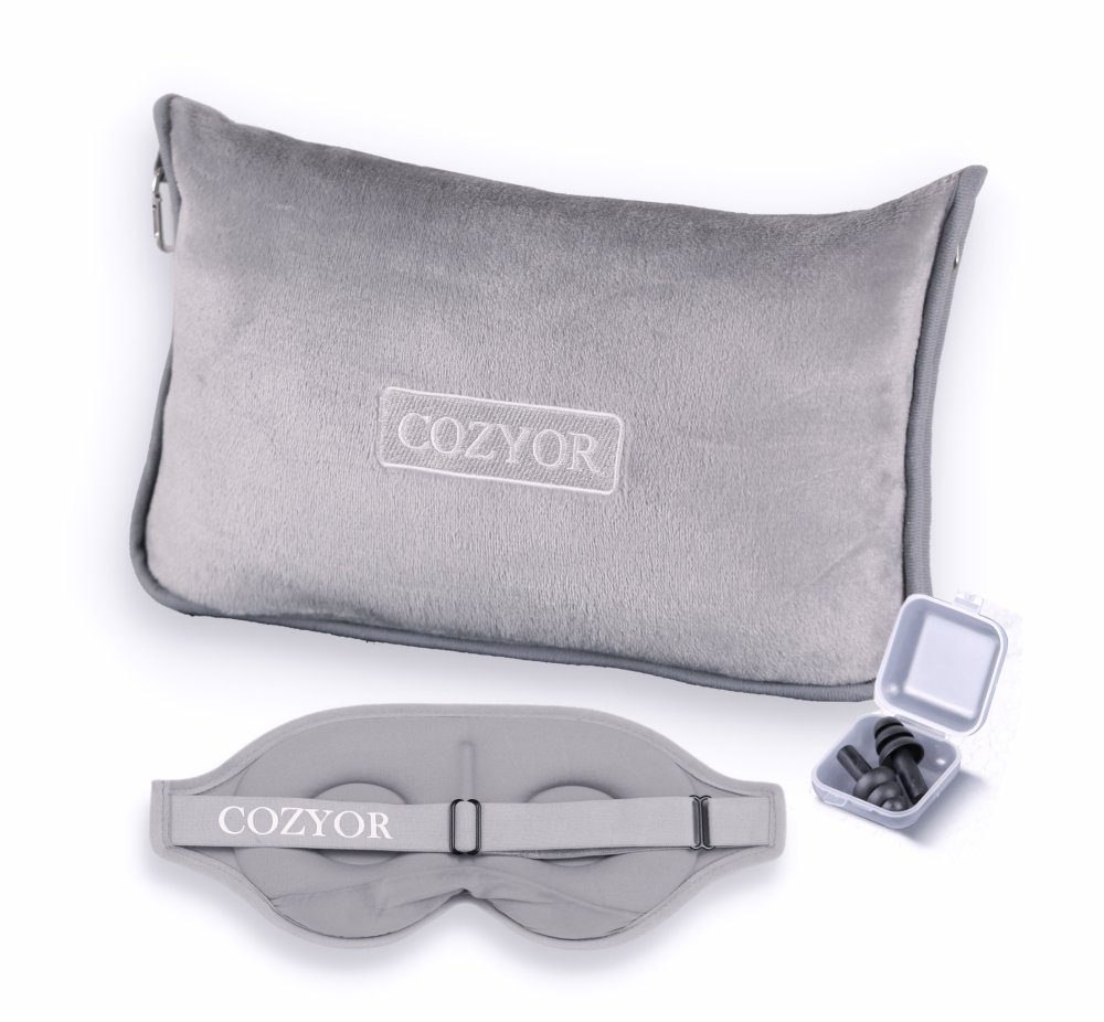 Cozyor Schlafmaske 100% Blackout-Effekt 3D Augenmaske mit ergonomischem Design, Reiseset klein & kompakt hellgrau Moonlight, extra Polsterung und variable Passform