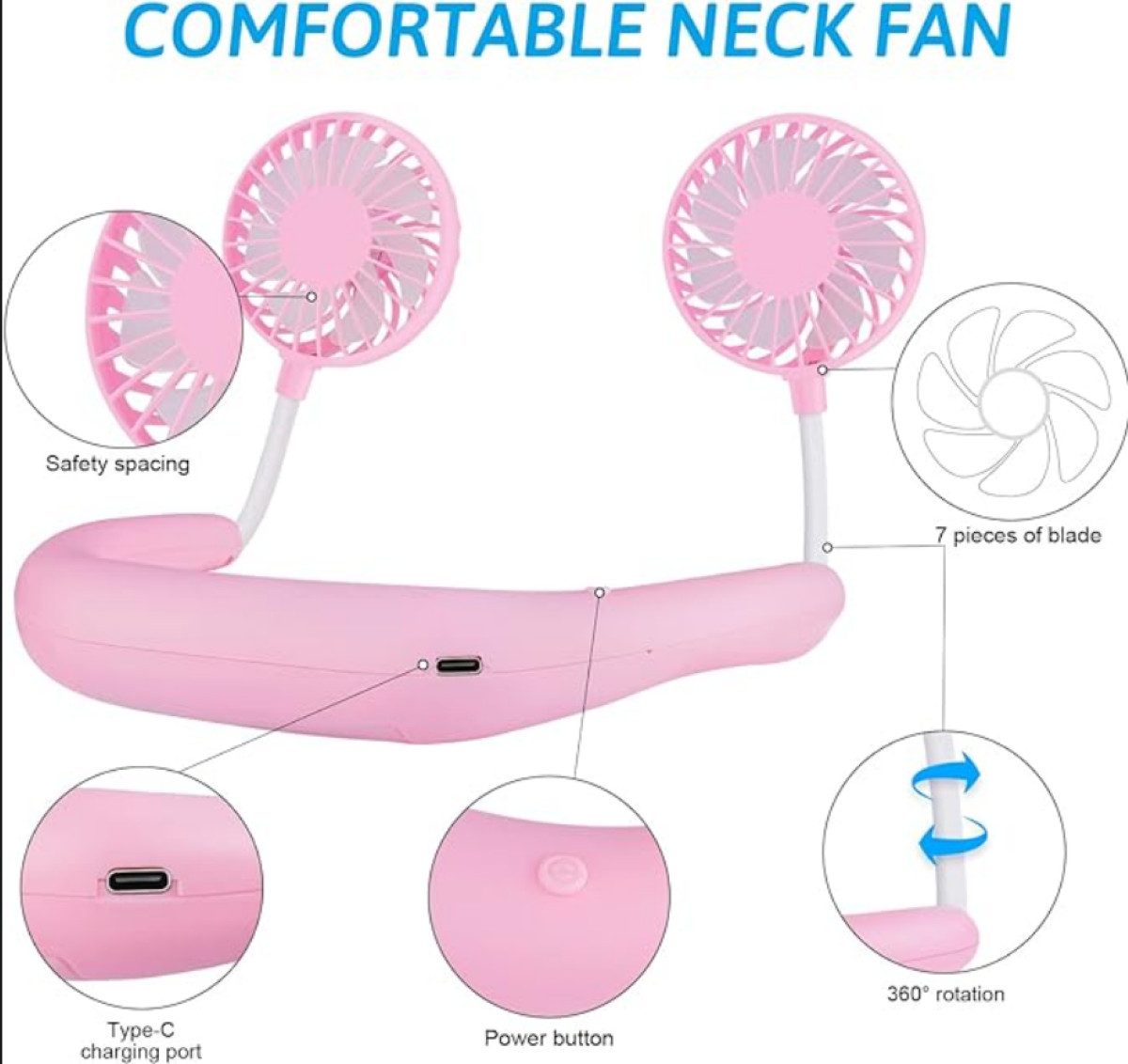 NASUM Handventilator Aroma Therapy Nackenlüfter - Tragbarer Halsventilator günstig online kaufen