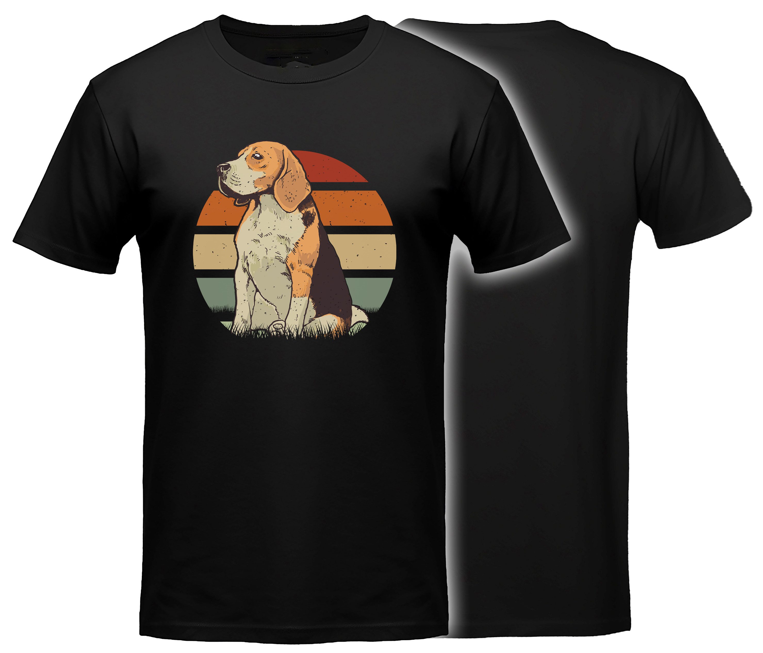 MyDesign24 T-Shirt Hunde print Shirt Beagle Hunde T-Shirt schwarz kurzarm Regular Fit i217
