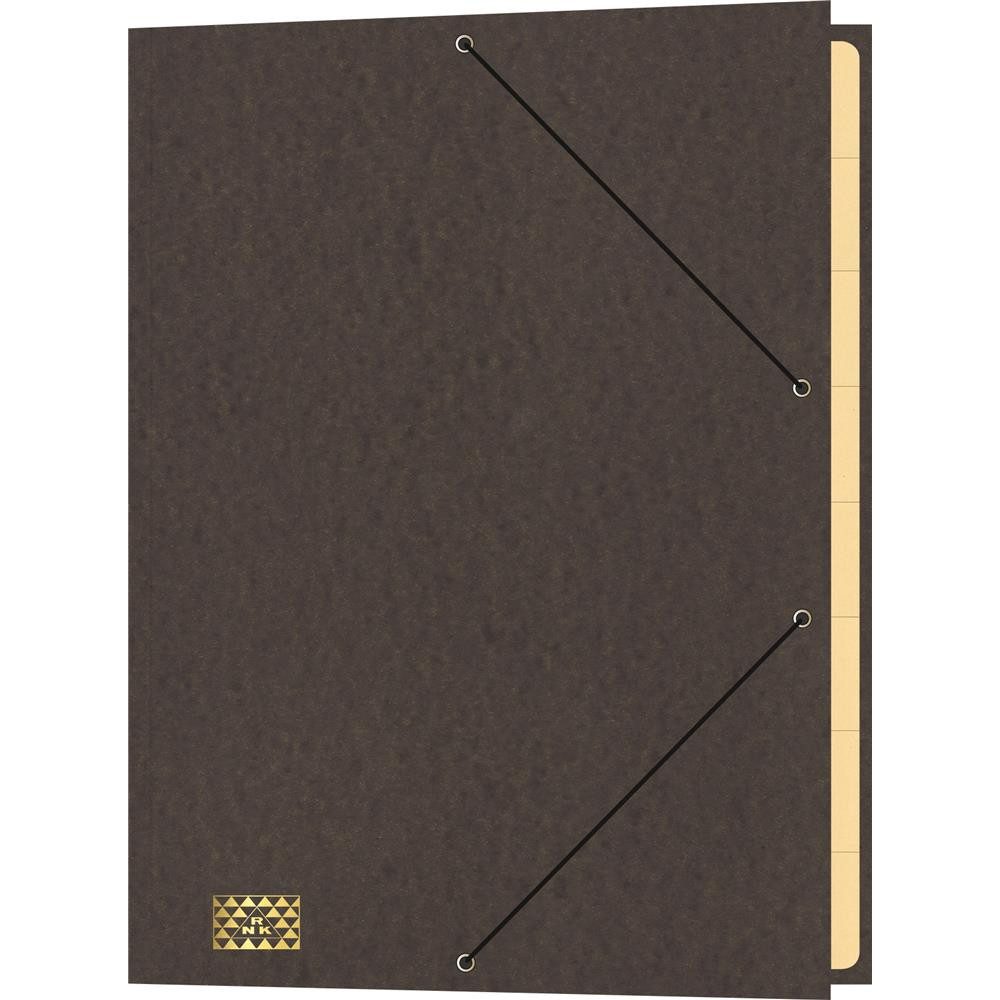 RNK Verlag Notizbuch Konferenz- und Ordnungsmappe DIN A4 Braun 9 Fächer, Gummizug Sammelmappe