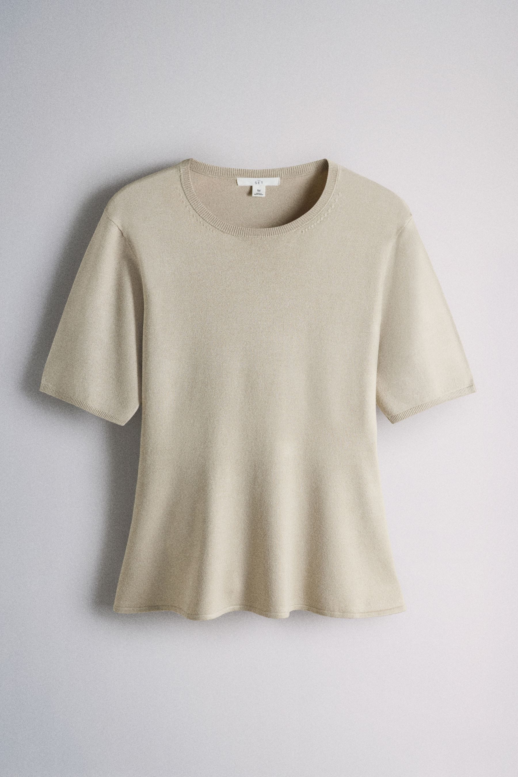 The Set Schößchenshirt The Set Feinstrick-T-Shirt mit Schößchen, 3er-Pack ( günstig online kaufen
