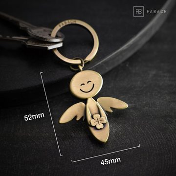 FABACH Schlüsselanhänger Schutzengel Smile mit Kleeblatt - Geschenk Glücksbringer Mutmacher