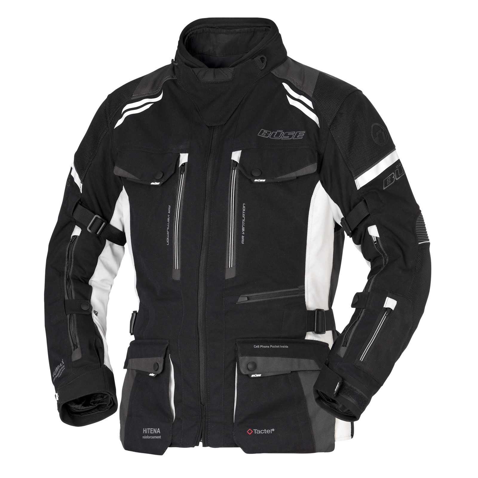Büse Motorradjacke Büse Highland III Damen Textiljacke Schwarz / Hellgrau 38 TouringPro